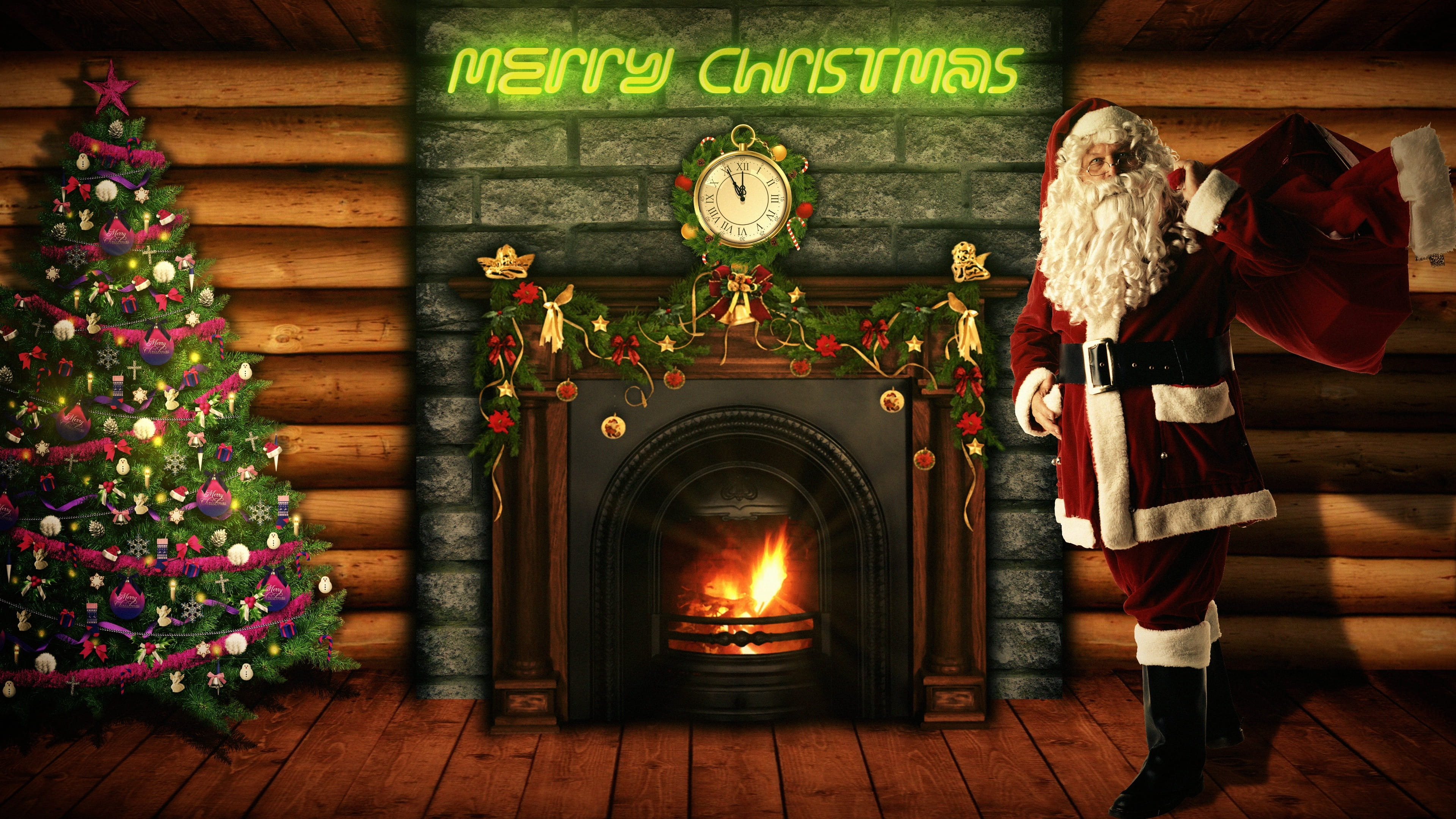 christmas, brilliant, indoors, wood, new years eve, christmas decoration, human representation, fire - natural phenomenon, decoration, wood - material, HD Wallpaper
