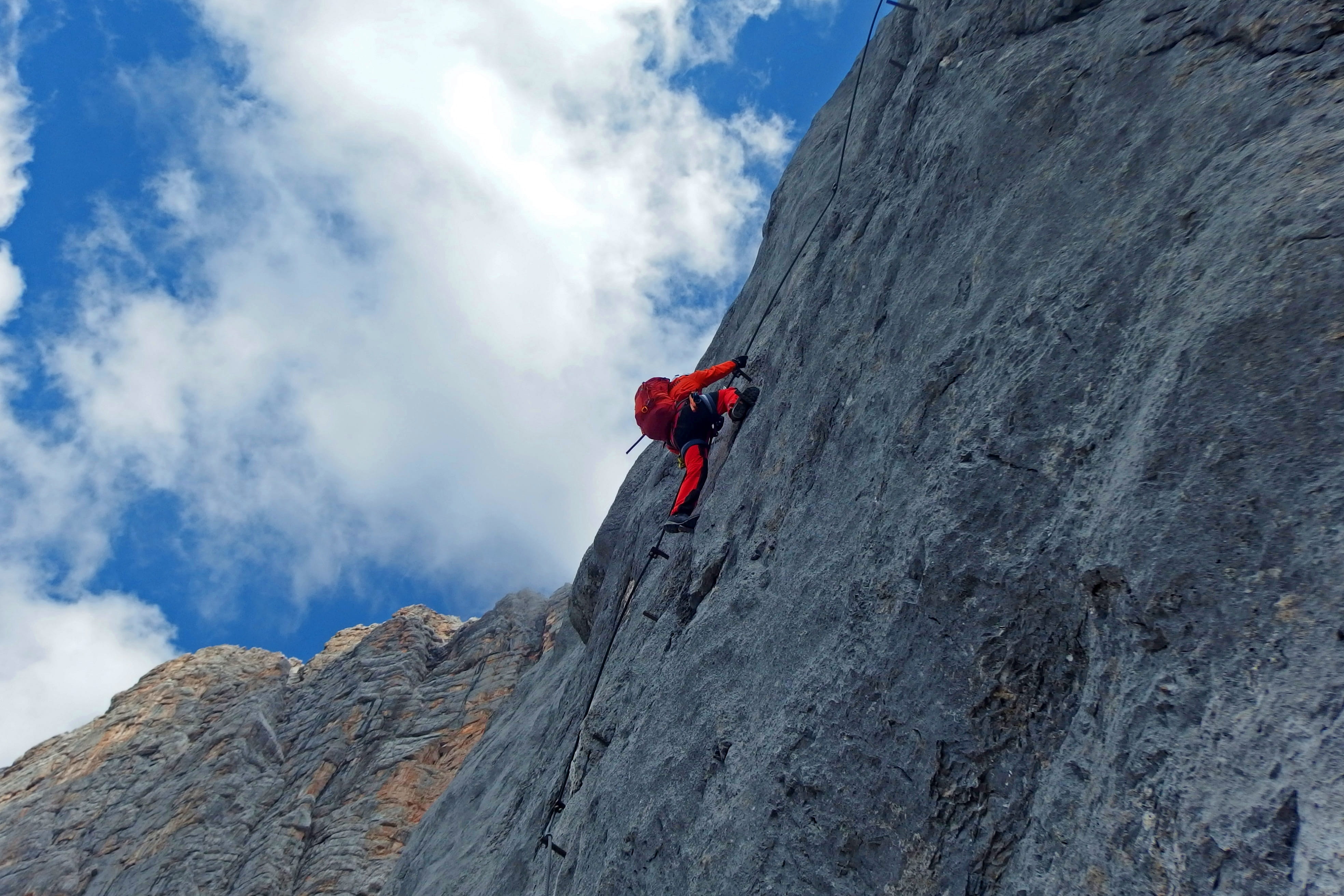 low angle view, sign, mountain climbing, determination, adrenalin, non-urban scene, alpine, activity, climbing, sport, 4K, outdoors, nature, adventure, HD Wallpaper