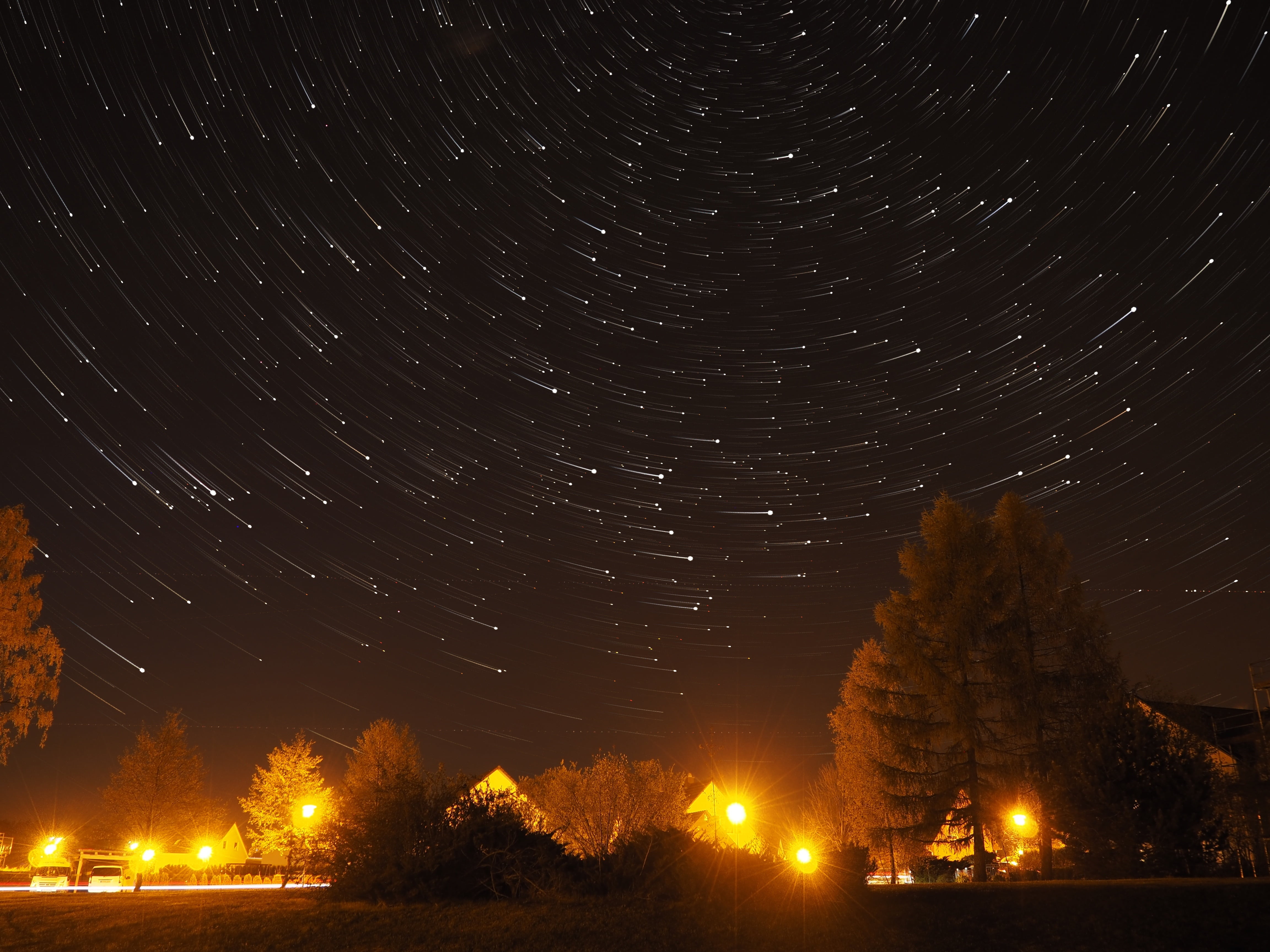 motion, rotation of the earth, nature, sky, gray, starlight, scenics - nature, movement, star - Space, starry sky, space and astronomy, brown, 4K, building exterior, HD Wallpaper