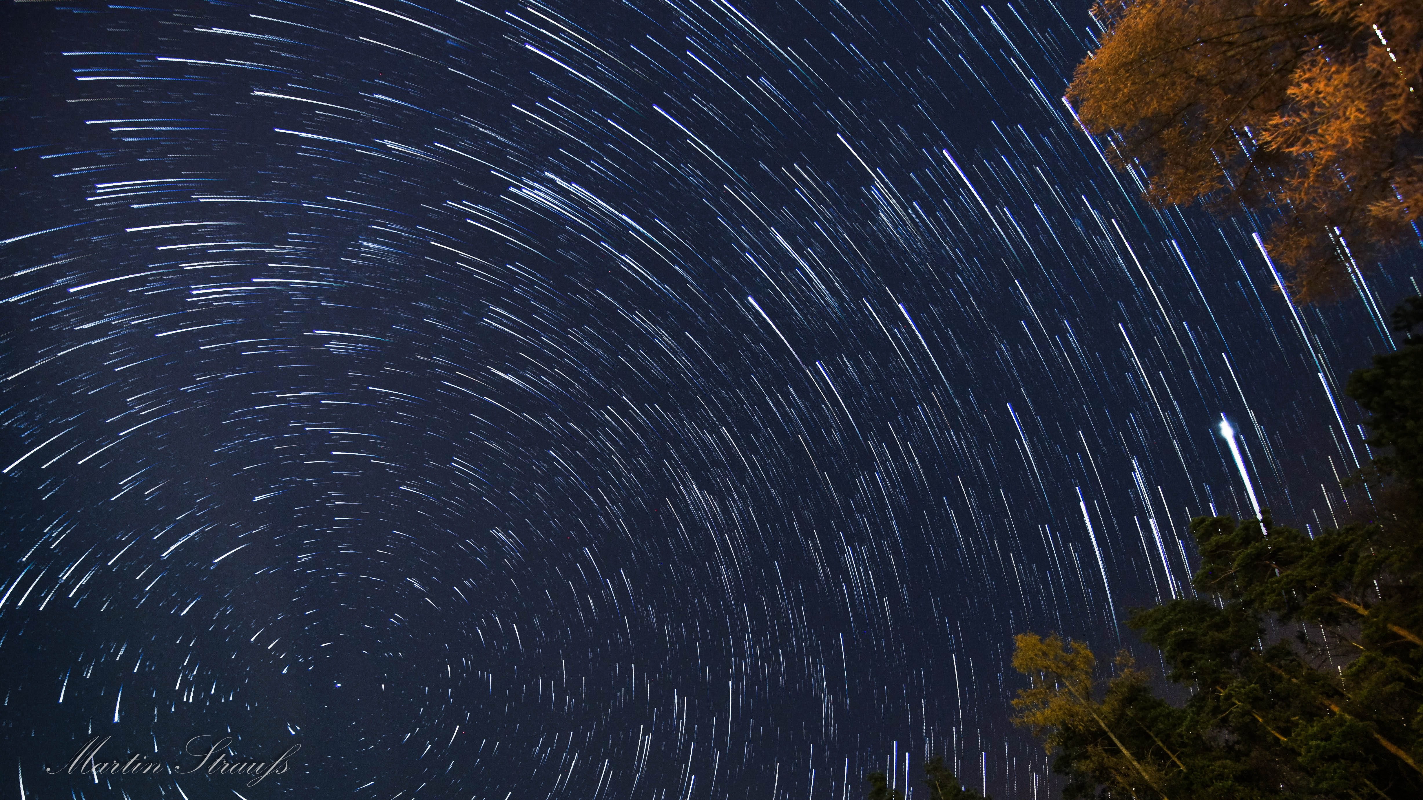 tranquility, astronomy, blurred motion, starry, 4K, star trails, startrails, star trail, no people, low angle view, motion, space, nature, star - space, HD Wallpaper