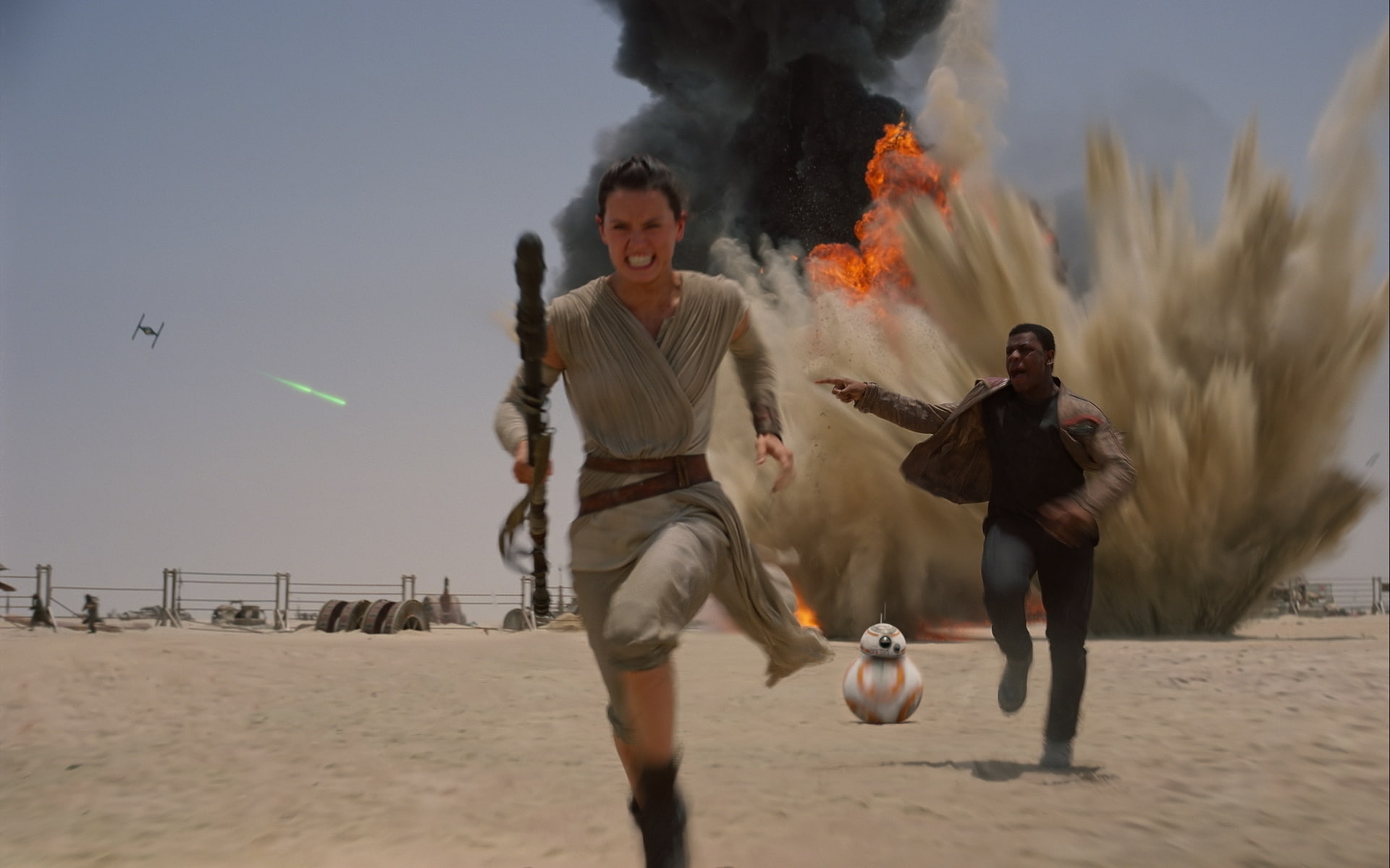 shoot, scene, star, desert, wars, run, 1080P, vii, star wars awakens, HD Wallpaper