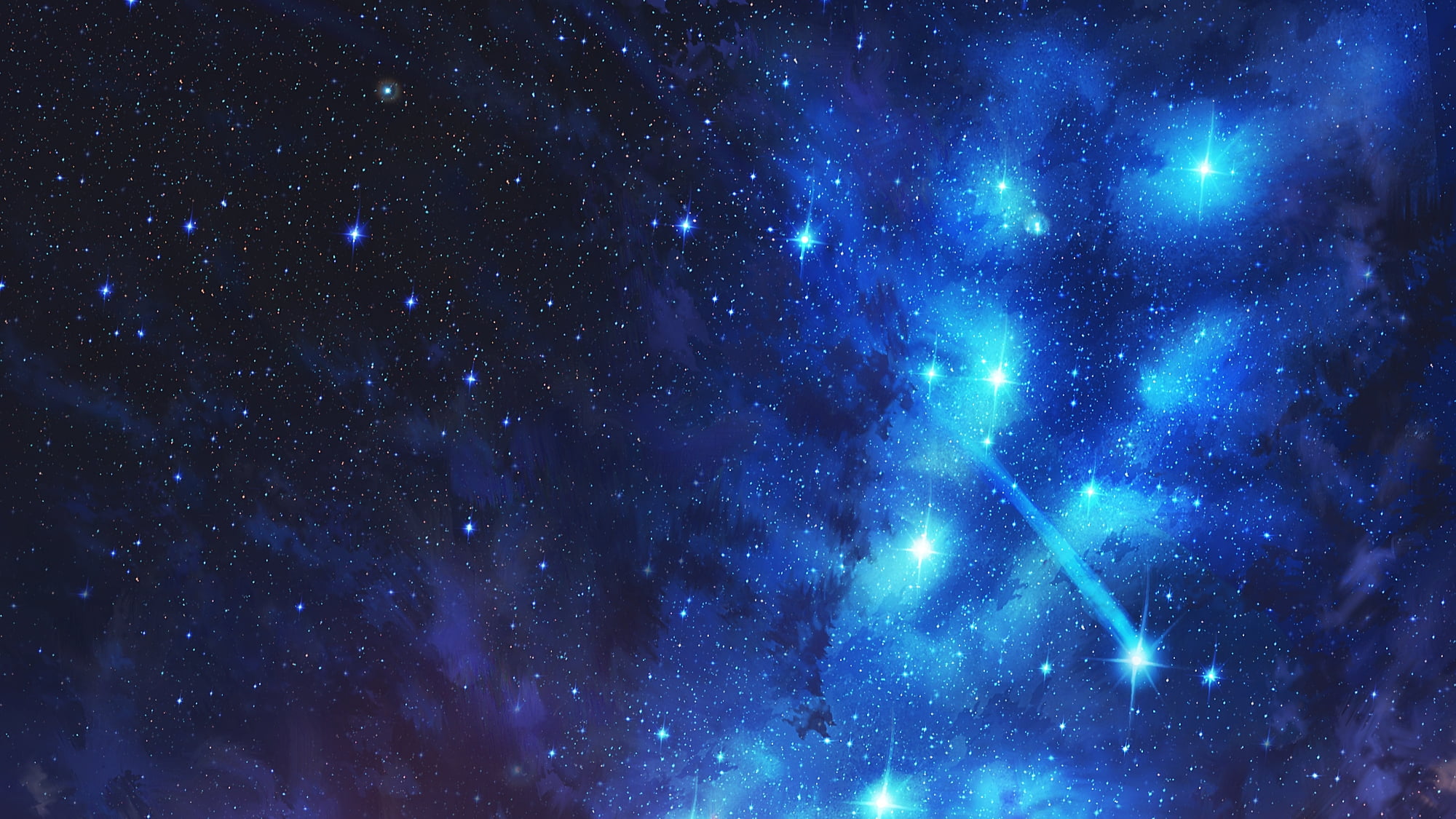1080P, Starry Sky, Original, Shooting Star, Anime, HD Wallpaper