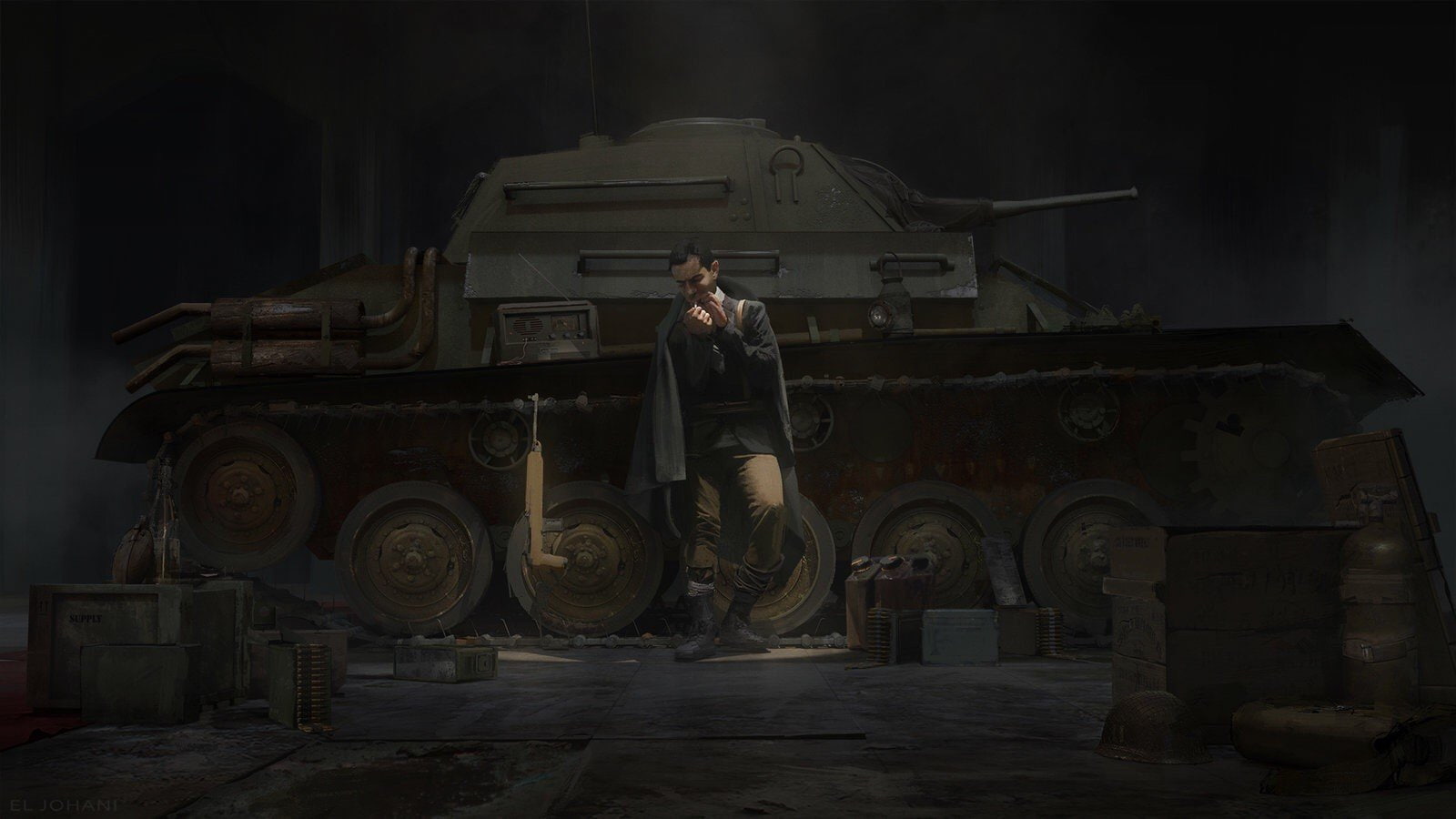 weapon, Hangar, smoking, 80, 720P, t, Tank, HD Wallpaper