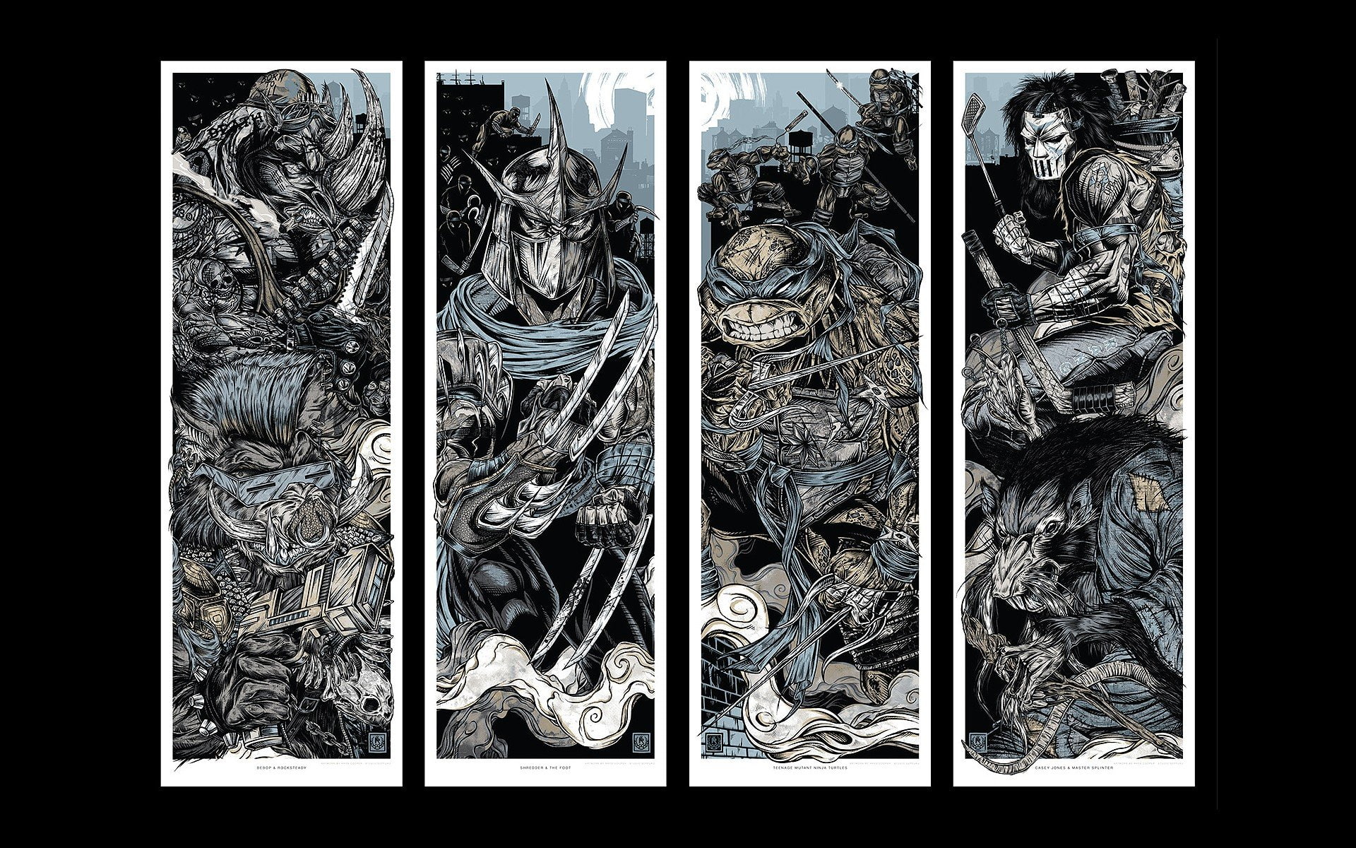 human representation, large group of objects, no people, outdoors, 1080P, full frame, teenage mutant ninja turtles fan art rhys cooper shredder, mammal, HD Wallpaper