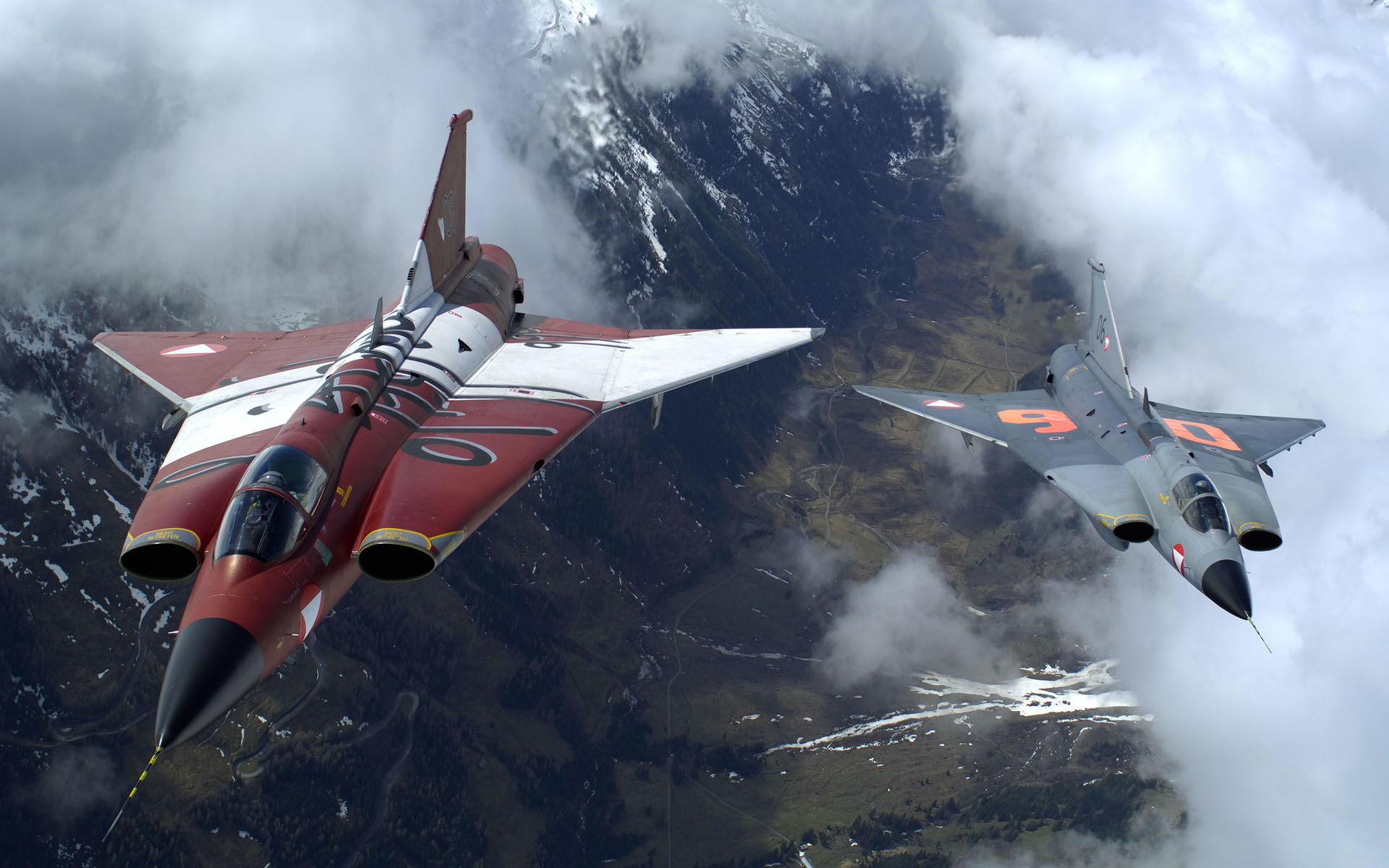destroyers, height, clouds, fighters, 1080P, shredders, HD Wallpaper