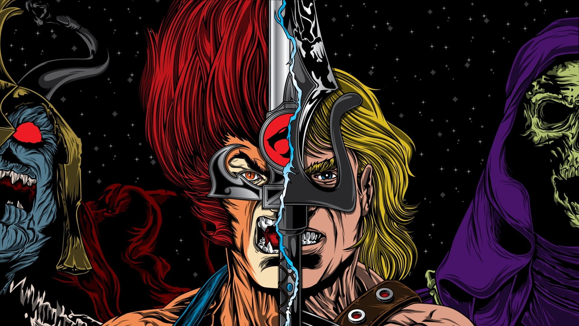 1080P, Collage, Comics, He-Man, Thundercats, HD Wallpaper
