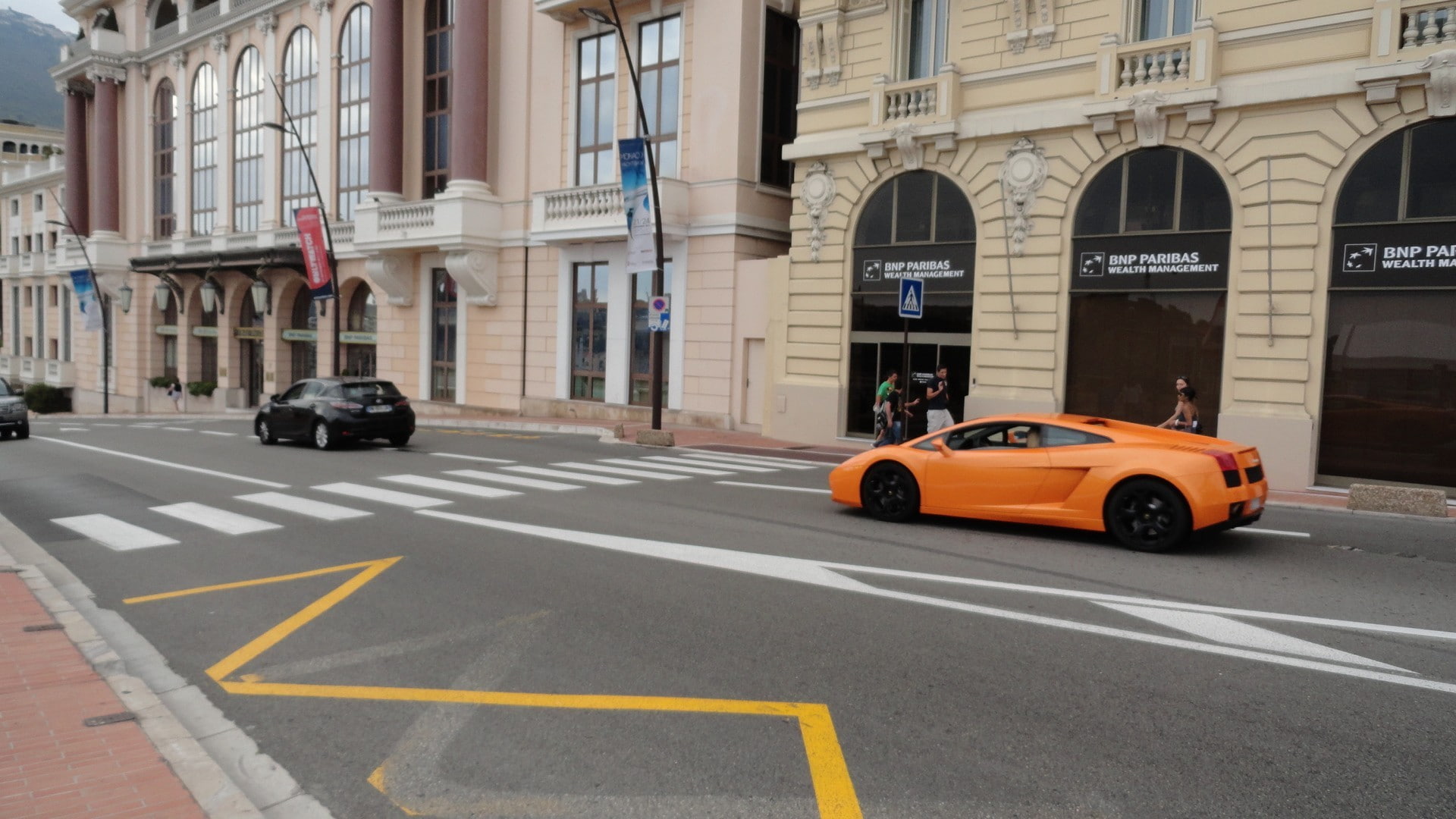 street, transportation, arch, road, architecture, marking, taxi, motor vehicle, city, road marking, building, orange cars, symbol, building exterior, car, HD Wallpaper