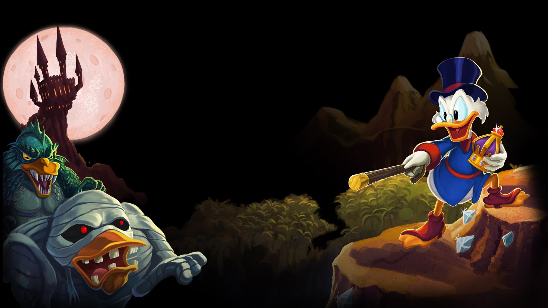 creativity, black background, indoors, human representation, festival, moon, craft, celebration, ducktales, lighting equipment, no people, 1080P, multi colored, HD Wallpaper