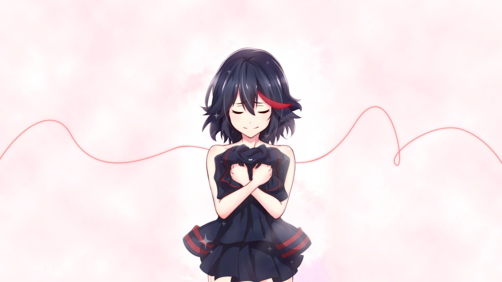 fashion, beauty, adult, contemplation, clothing, Matoi Ryuuko, hairstyle, women, Kill la Kill, young women, standing, studio shot, young adult, portrait, HD Wallpaper