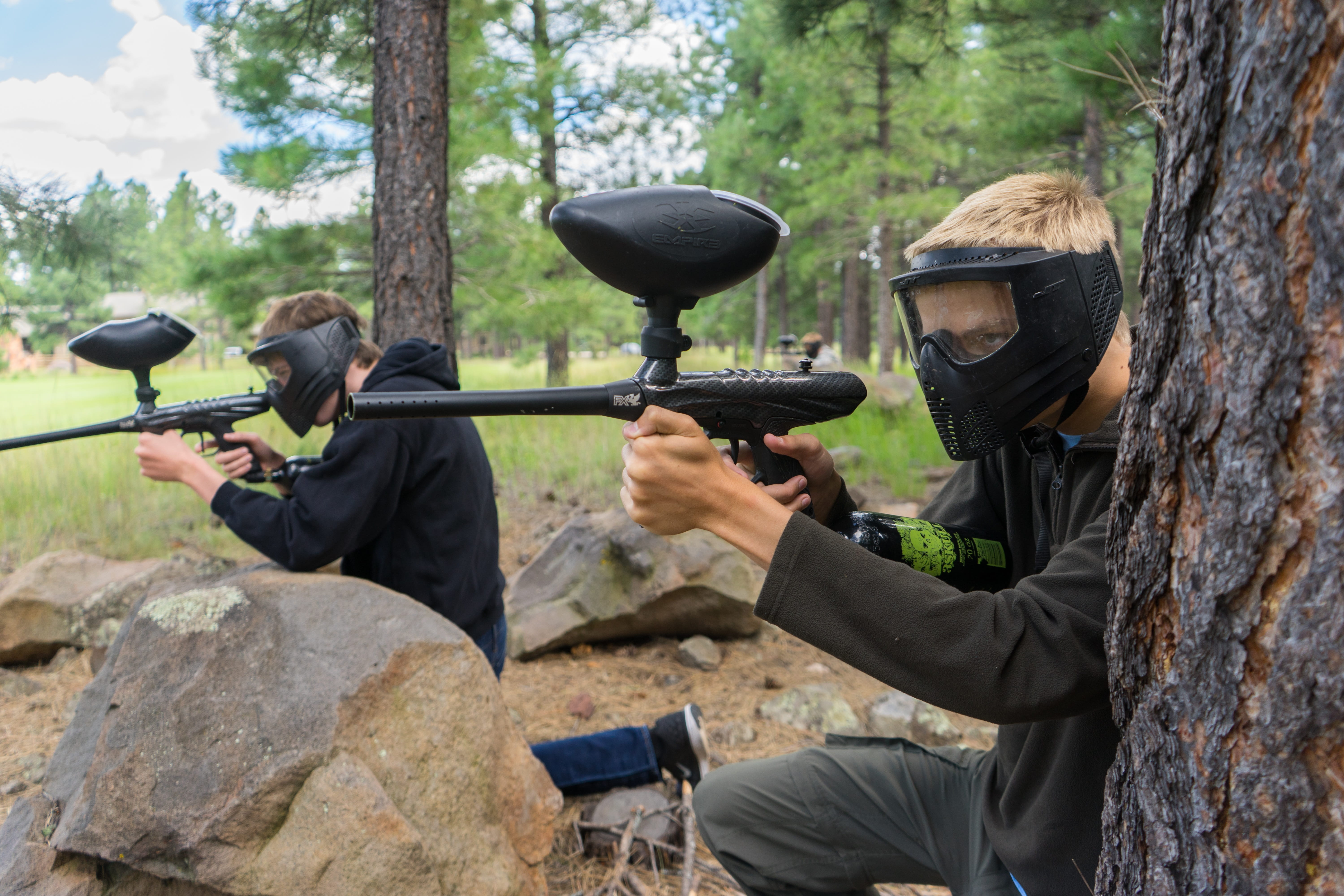 group of people, military, holding, rifle, Game, mask, 5K, active, action, shooting a weapon, leisure, plant, adult, outdoors, clothing, real people, Recreation, HD Wallpaper