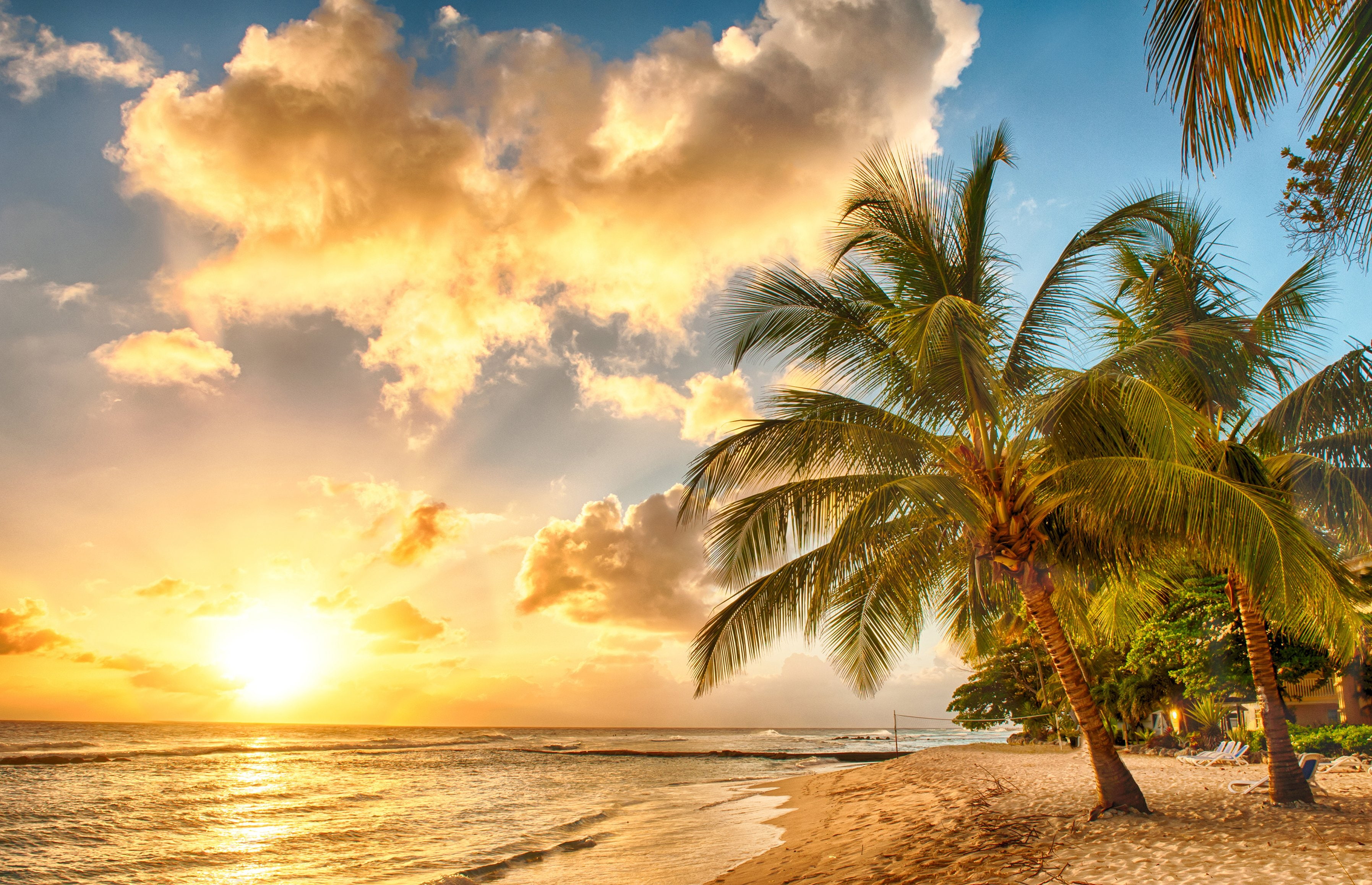 Sand, Clouds, and, 2K, Coast, sunsets, Palma, Sunrises, Sky, Tropics, Nature, HD Wallpaper