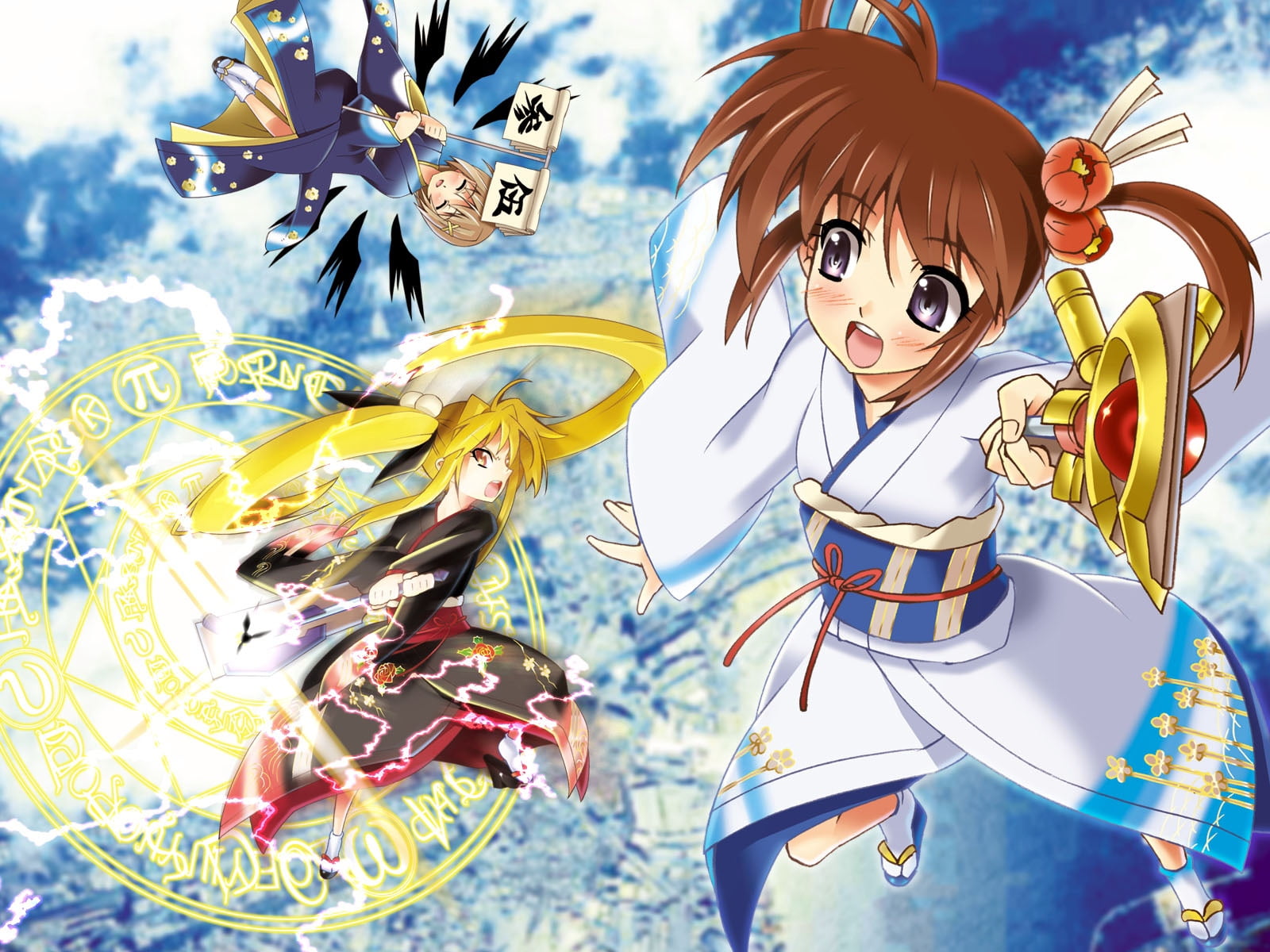 digital composite, card, leisure activity, multi colored, women, young adult, front view, fate testarossa, representation, mahou shoujo lyrical nanoha takamachi, HD Wallpaper