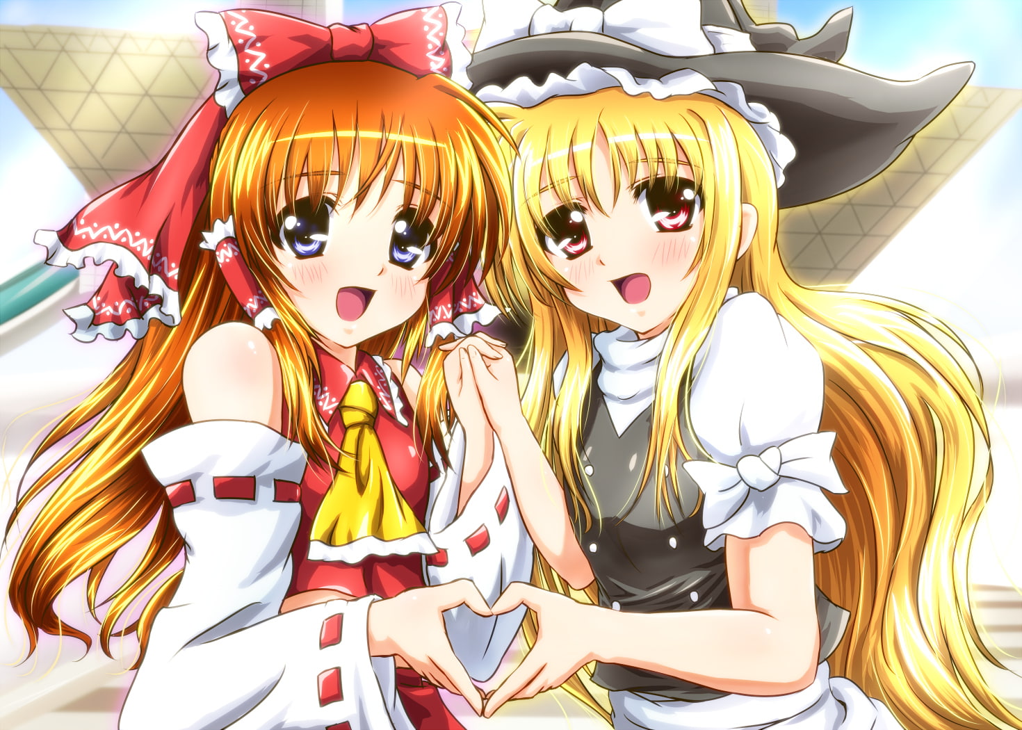 fate, cosplay, nanoha, miko, hair, japanese, clothes, blonde, brown, takamachi, 720P, blush, touhou, eyes, testarossa, diesel turbo, red, purple, long, HD Wallpaper