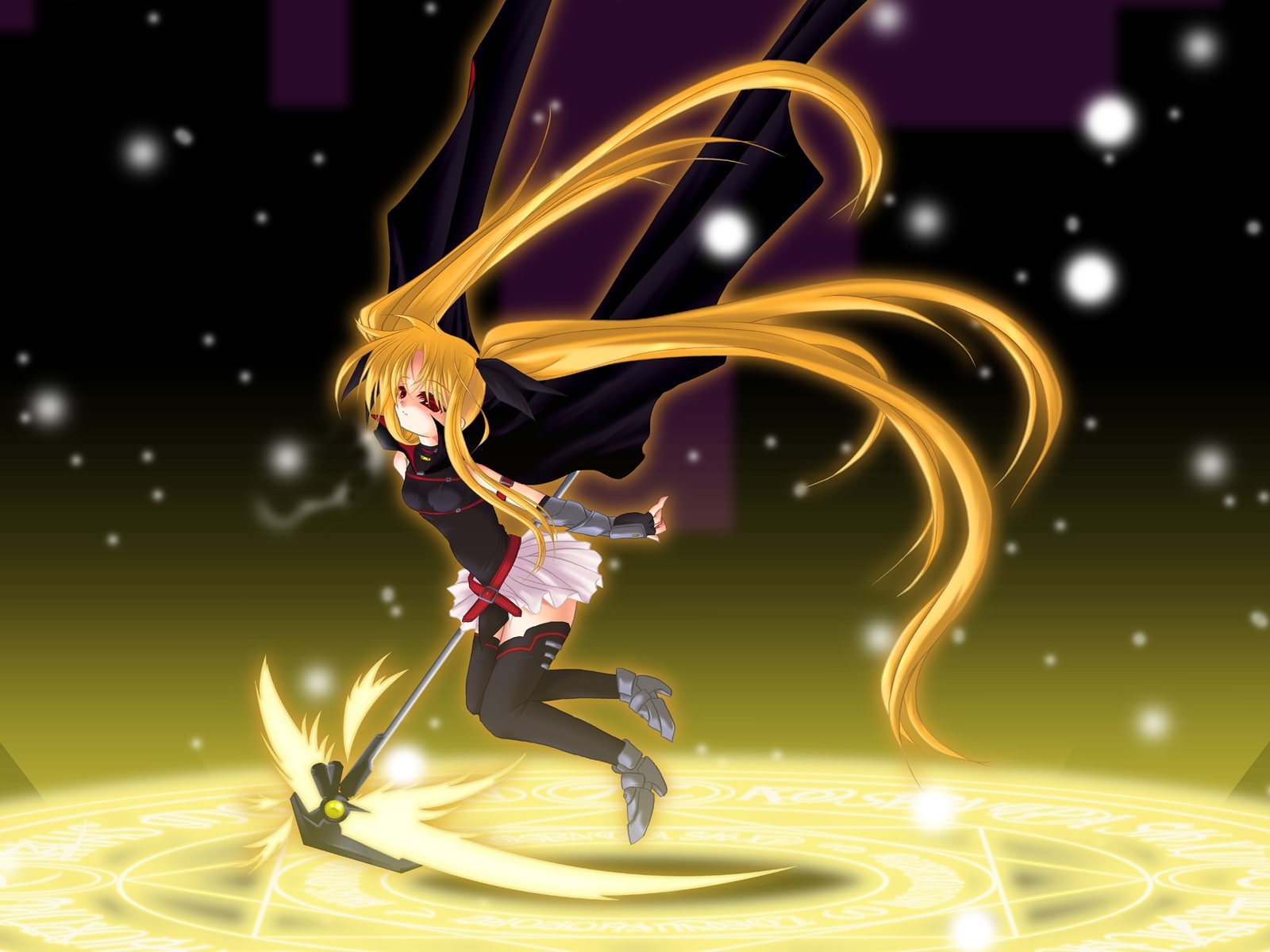 blonde, testarossa, girl, lyrical, nanoha, 720P, shoujo, mahou, fate, HD Wallpaper