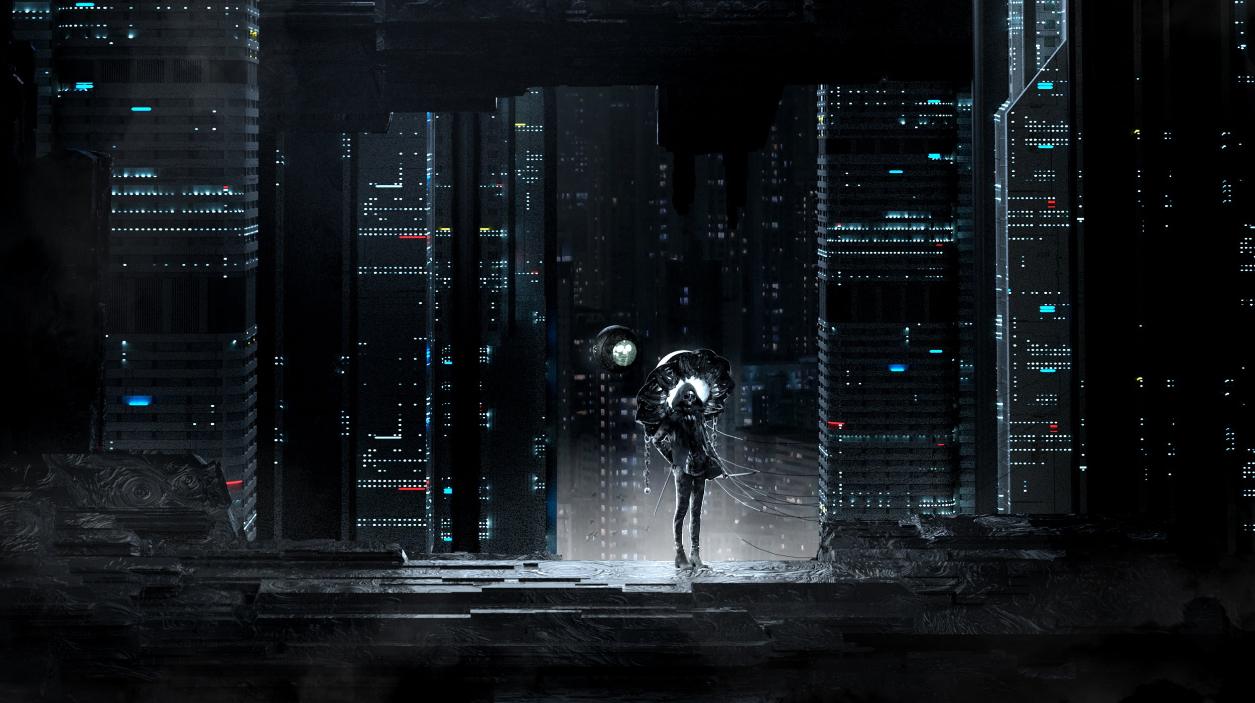 Fiction, Environments, Building, Art, The city, Concept Art, Science Fiction, 1080P, by Skeeva, Somras Annihilation, Rendering, Night, Skeeva, City, Eugene, HD Wallpaper