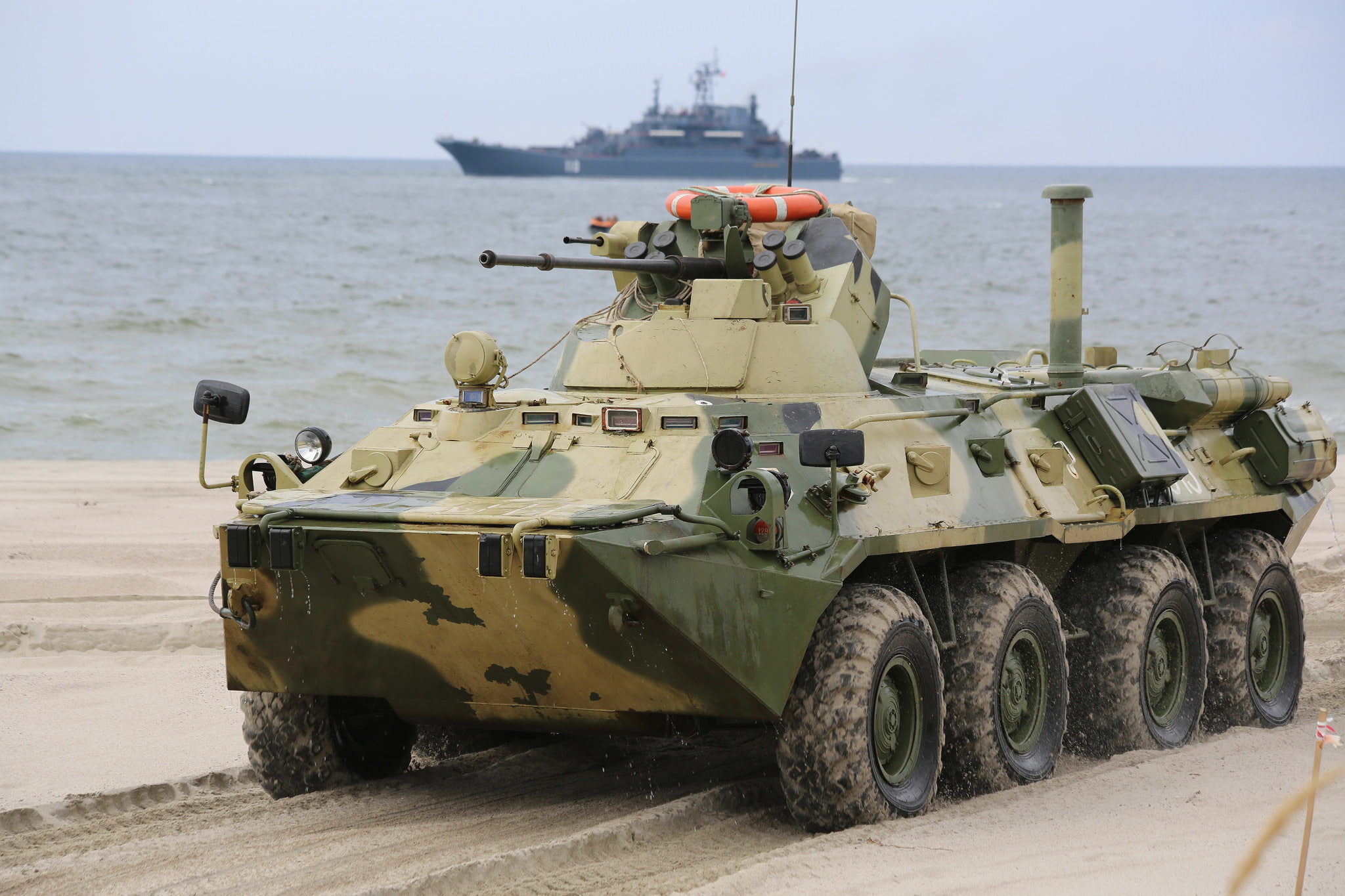 green, nature, beige, transportation, infantry, military, 1080P, aggression, BTR-80, sky, military training, machine, nautical vessel, weapon, horizon, HD Wallpaper