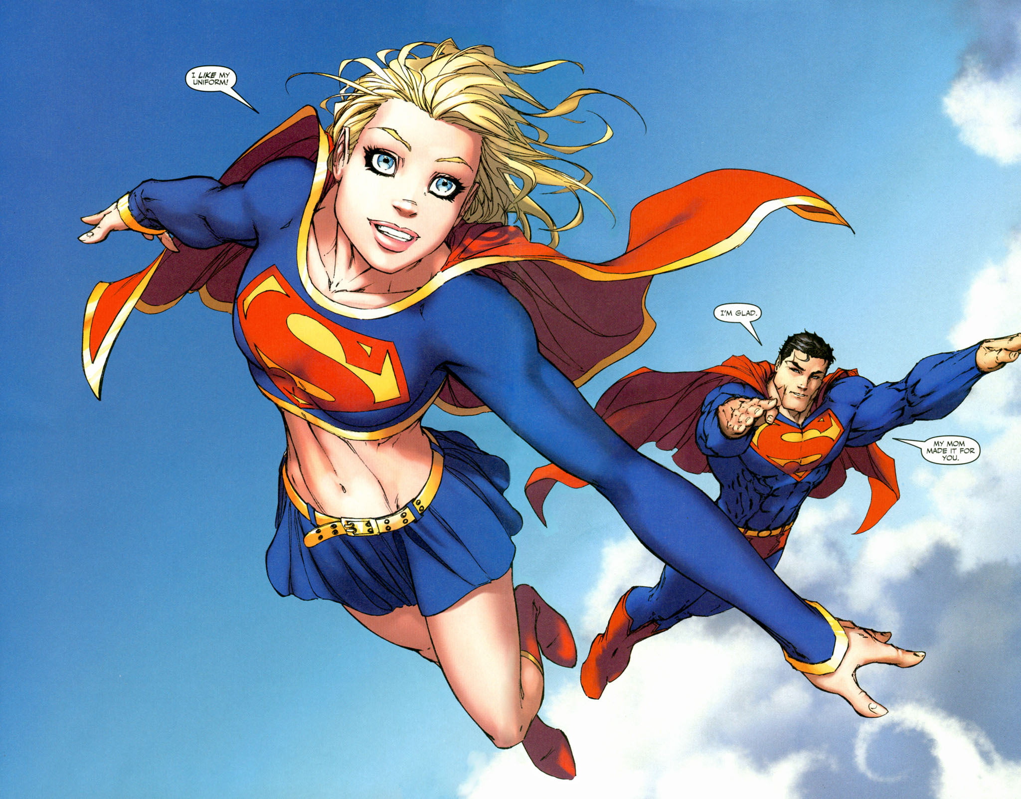 symbol, two people, fun, cape, illustration, comic, people, invertebrate, insect, flying, animal wildlife, wind, patriotism, strength, dc comics, young adult, HD Wallpaper