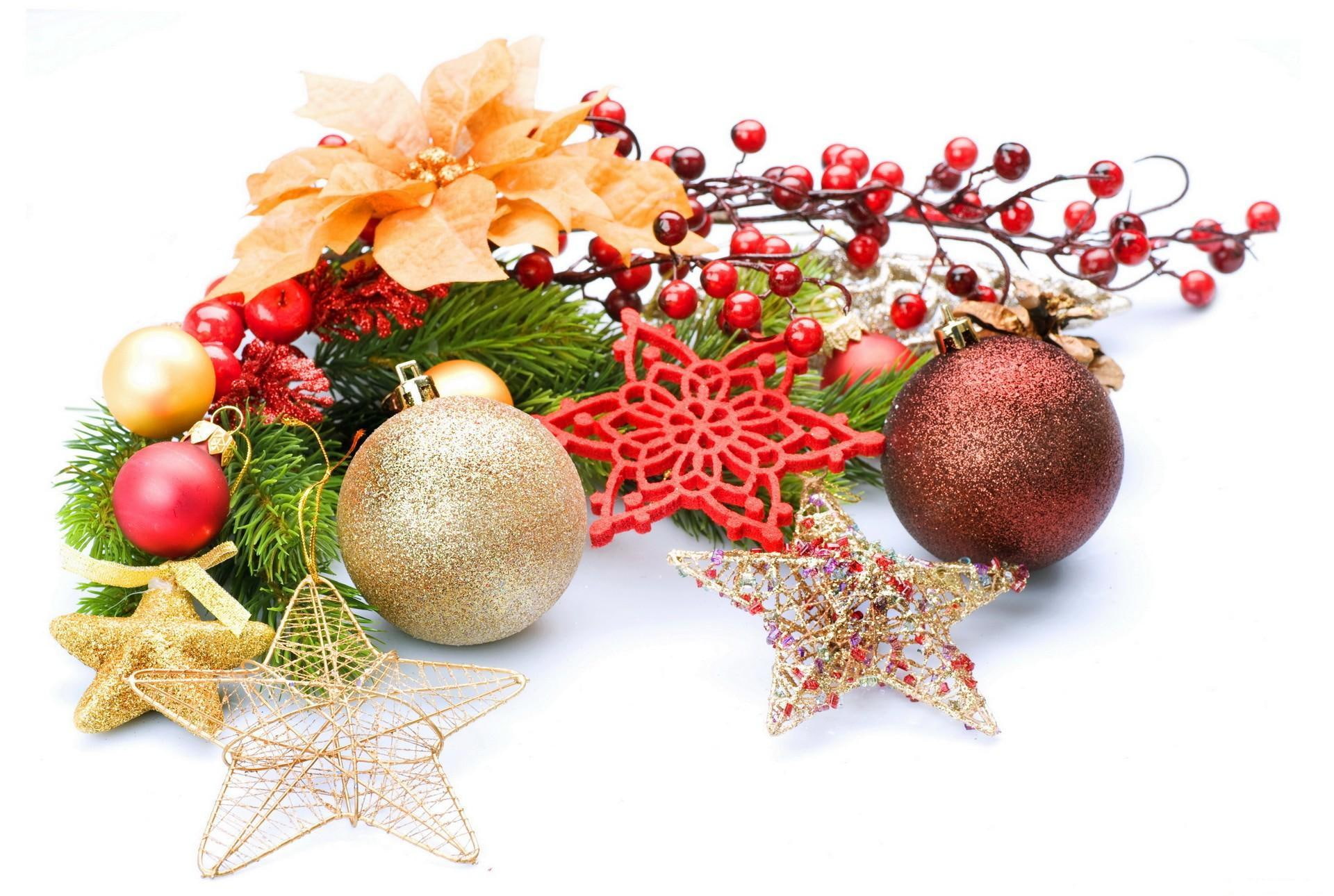 decorations, christmas, celebration, needles, new, 1080P, year, new year, christmas decorations, branch, stars, HD Wallpaper