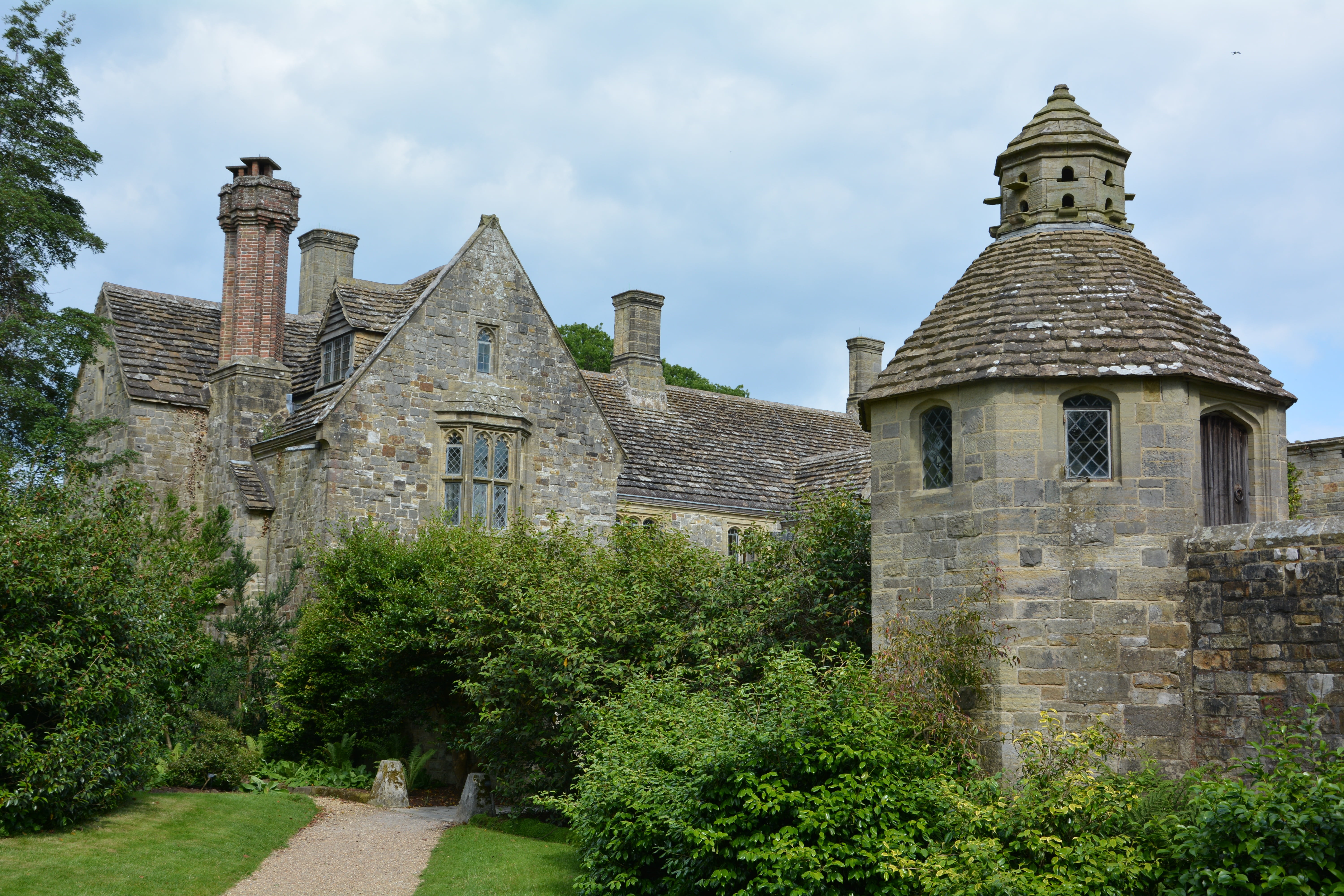 structure, no people, concrete, surrounded, green, history, spirituality, plants, england, place of worship, english, trees, the past, garden, nature, plant, HD Wallpaper