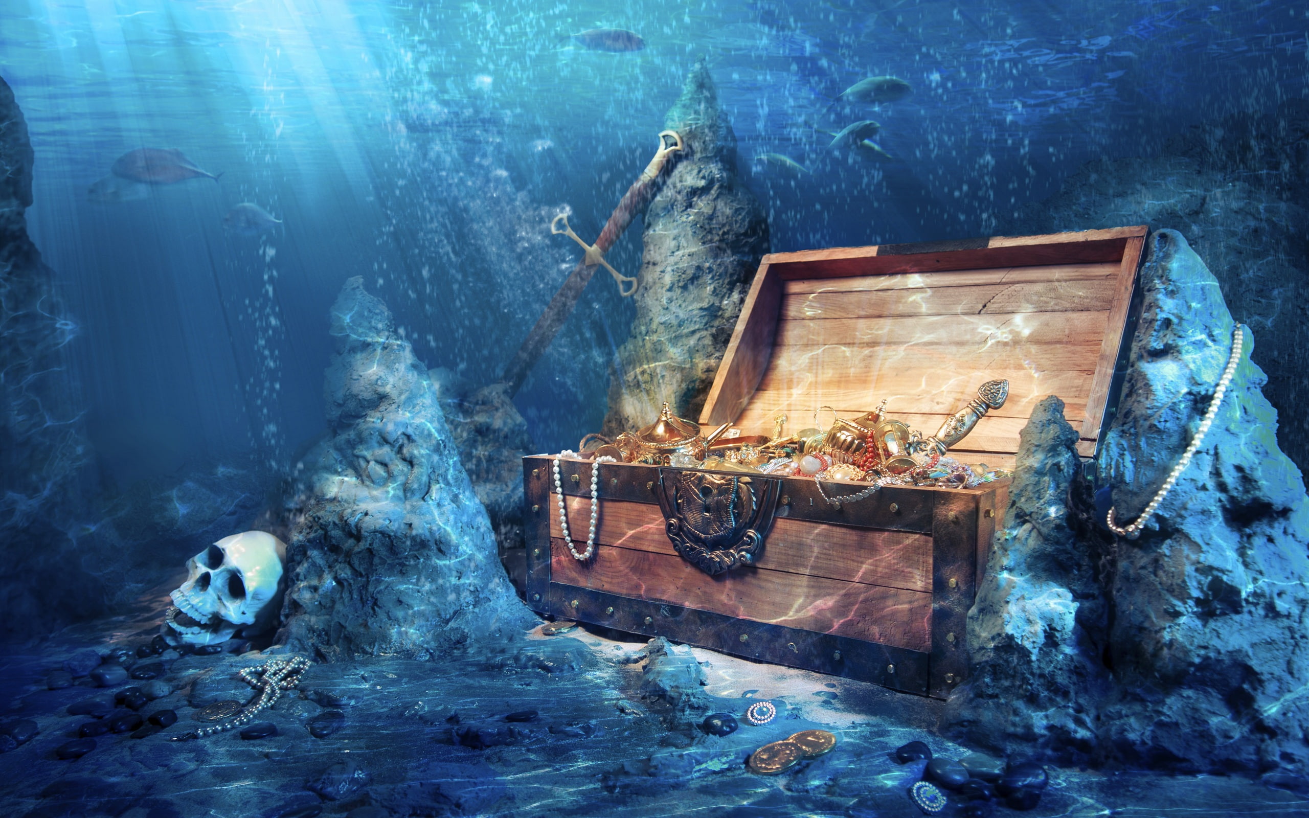 Sea, Lost, Treasures, 2K, Bottom, HD Wallpaper