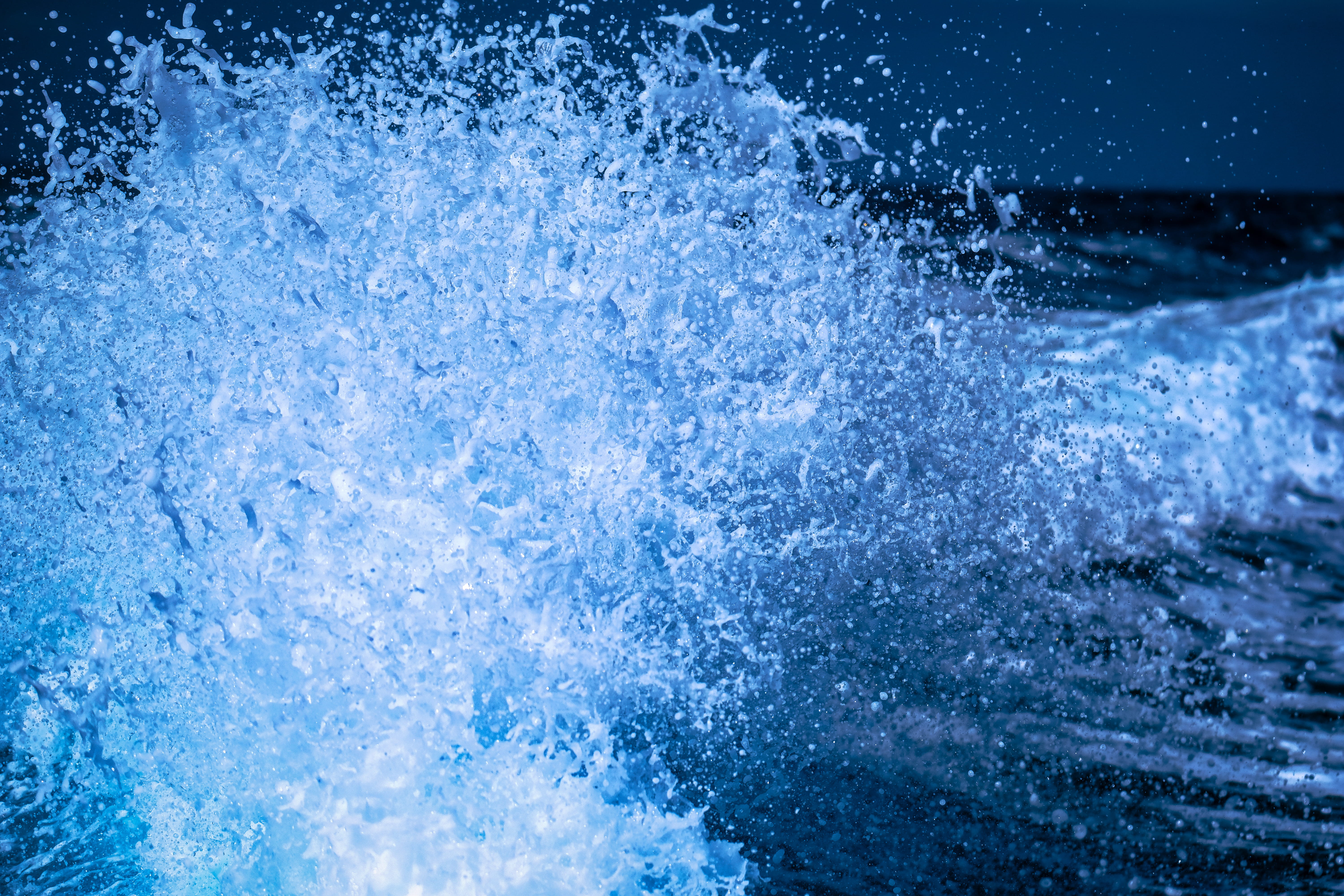 texture, 5K, no people, ocean, snow, transportation, cold temperature, purity, breaking, river, ice, beauty in nature, wave, sea waves, blue, close-up, HD Wallpaper