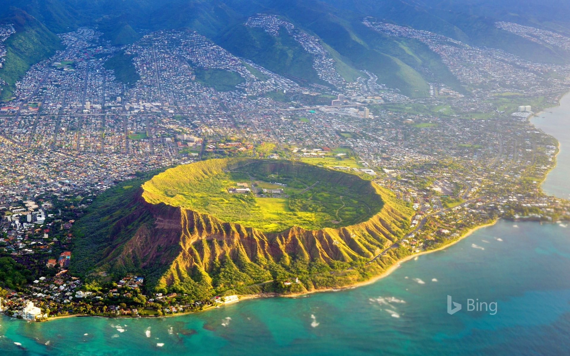 day, non-urban scene, landscape, aerial, oahu, view, 1080P, desktop, high angle view, wallpape, bing, no people, tree, scenics - nature, beauty in nature, HD Wallpaper
