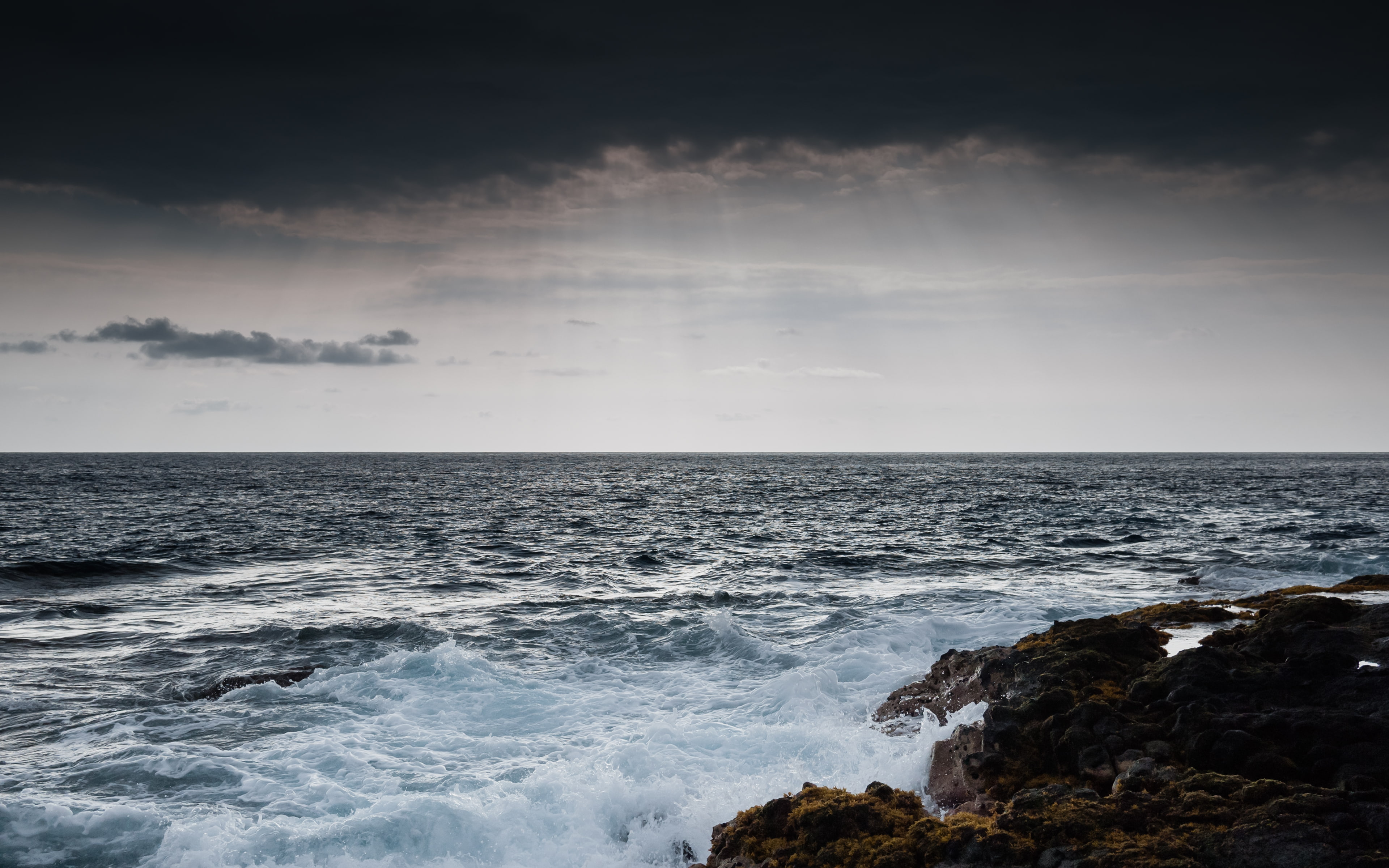 grey, islands, rocks, water, stormy, seascape, 4K, ocean, photography, hawaii, coastal, HD Wallpaper