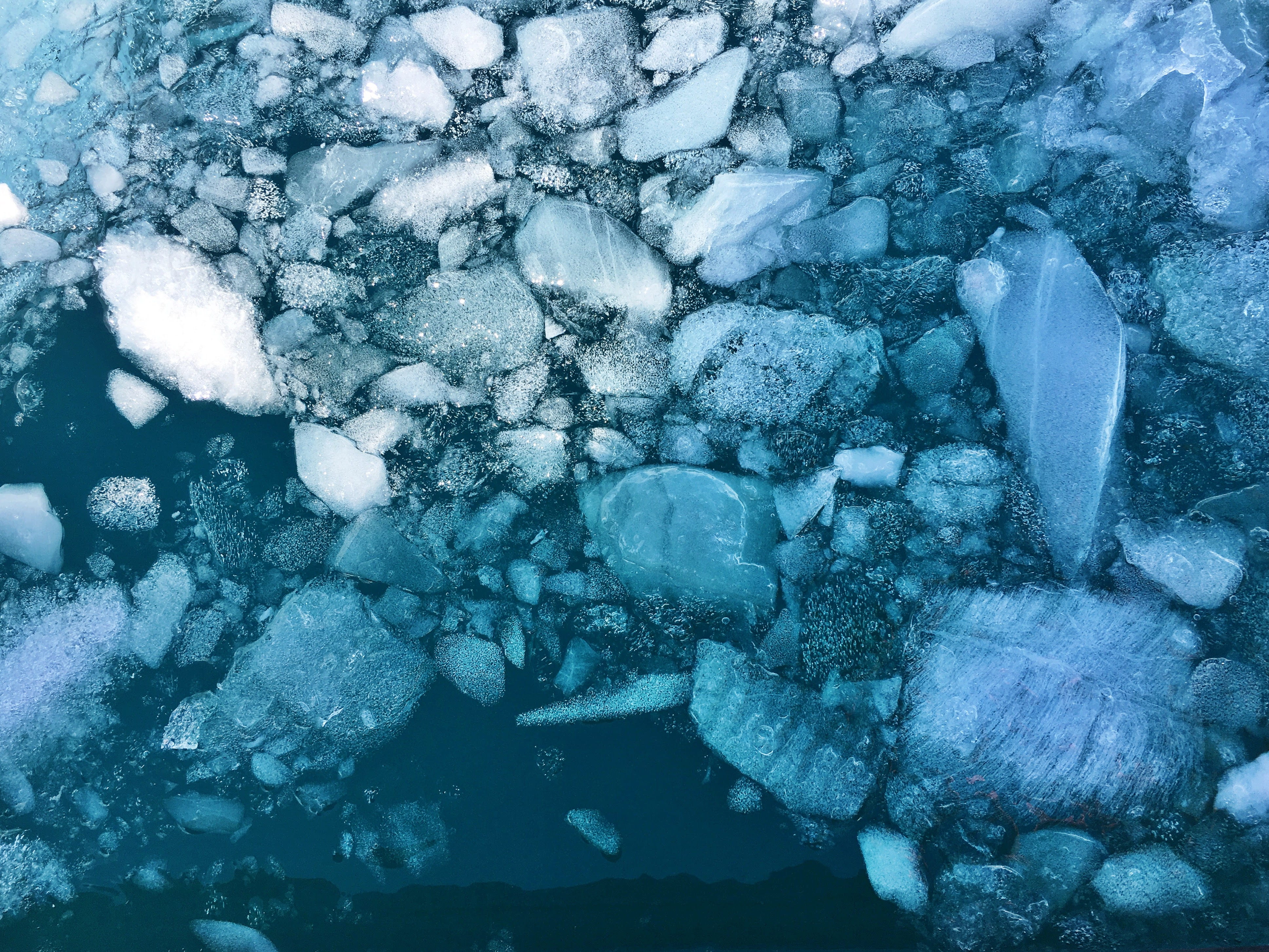 sea ice, pattern, nature, water, no people, full frame, abstract, beauty in nature, blocks, frozen, blue, sea, backgrounds, view, 4K, topdown, snow, close-up, HD Wallpaper