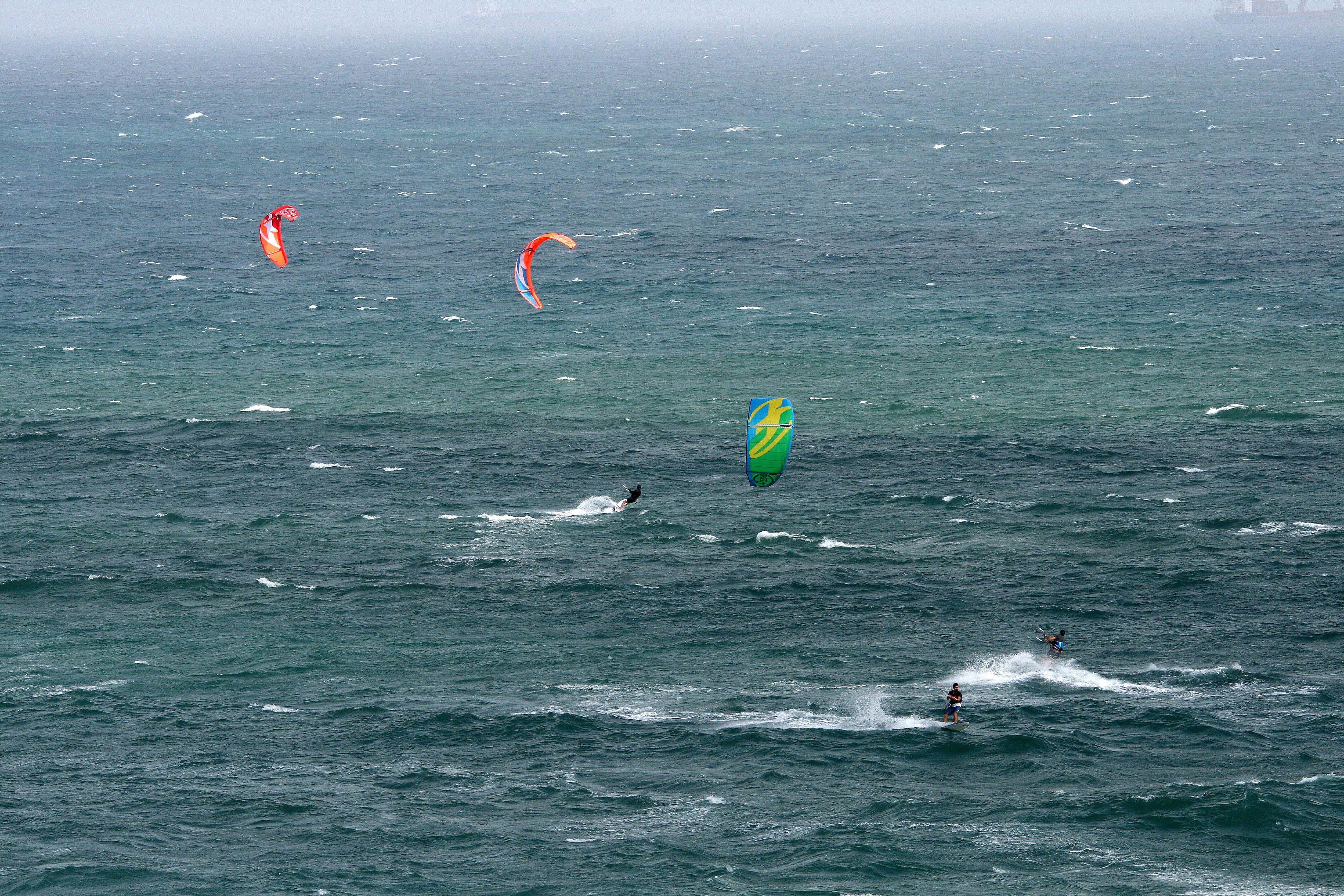 flying, extreme sports, adventure, colourful, Windsurfing, nature, sea, unrecognizable person, transportation, scenics - nature, choppy, waterfront, motion, HD Wallpaper