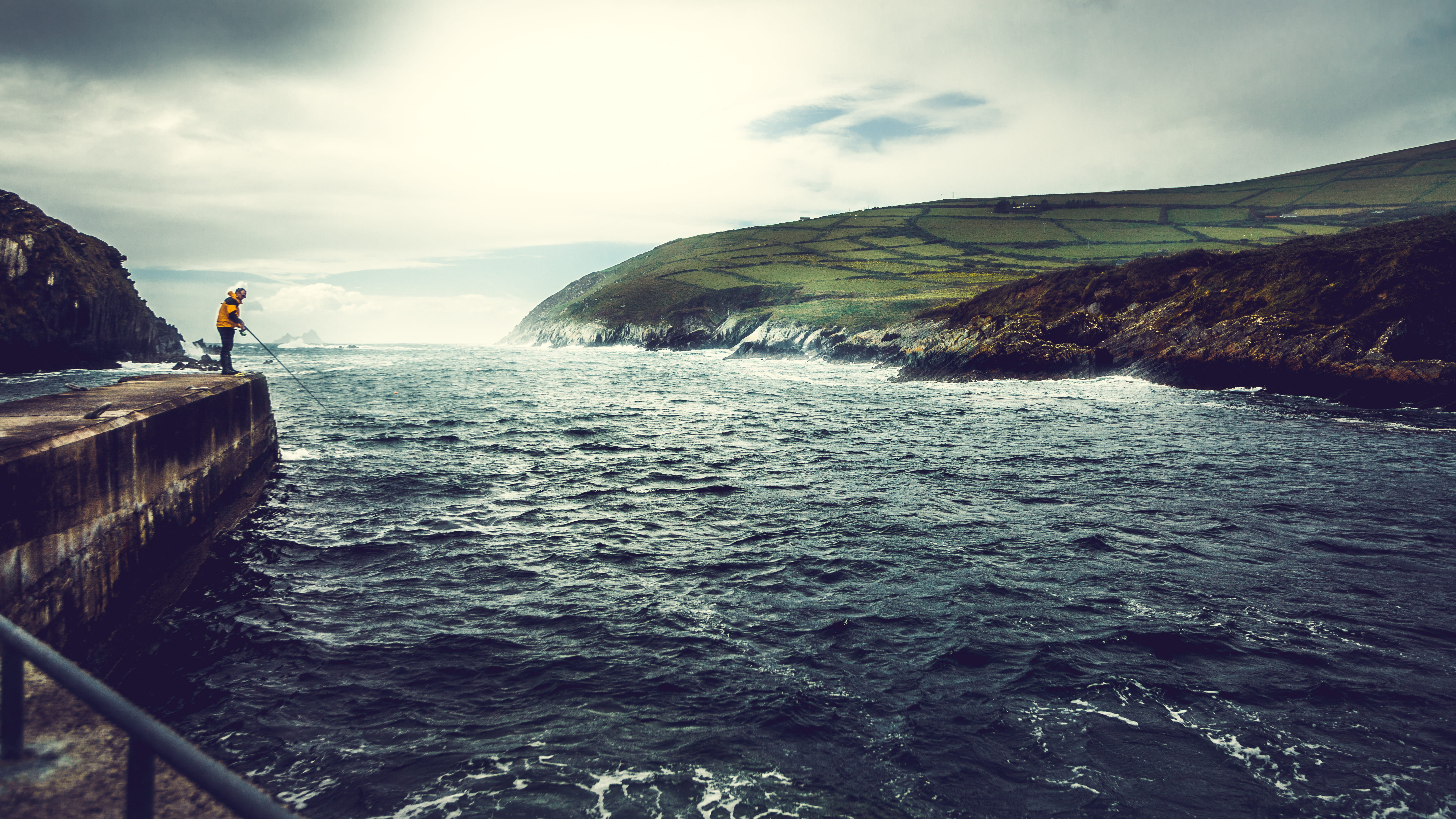 sky, freedom, holding, nature, activity, water, scenics - nature, tranquility, rod, stormy, hobby, beauty in nature, adult, outdoors, cloud - sky, daytime, HD Wallpaper