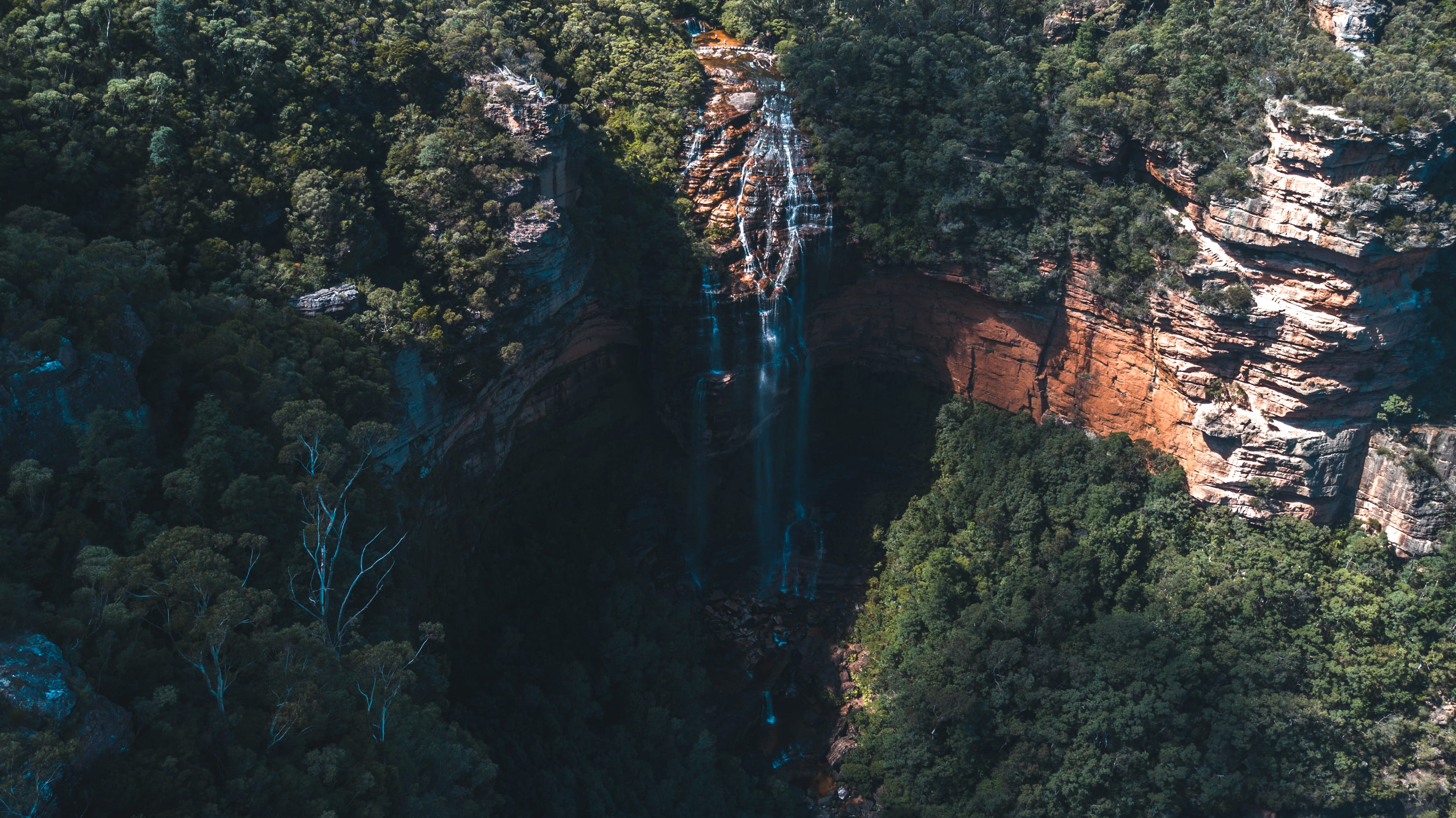 outdoors, growth, trees, beautiful, mood, rock - object, scenics - nature, blue mountains, sydney, view, views, nature, waterfalls, tranquility, HD Wallpaper