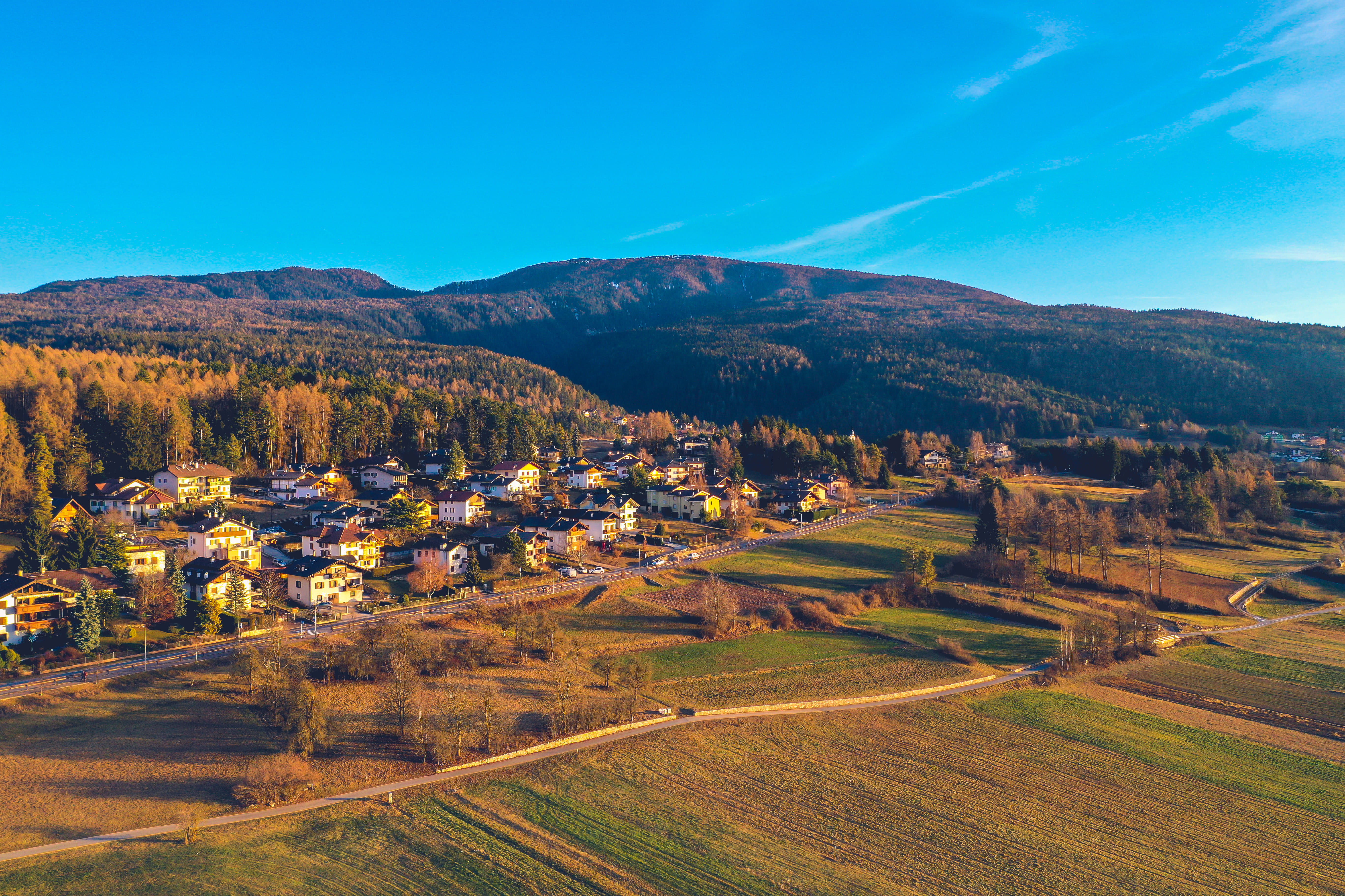 rural scene, tranquil scene, italy, beauty in nature, environment, sky, agriculture, scenics - nature, tranquility, rolling landscape, travel, aerial, no people, HD Wallpaper
