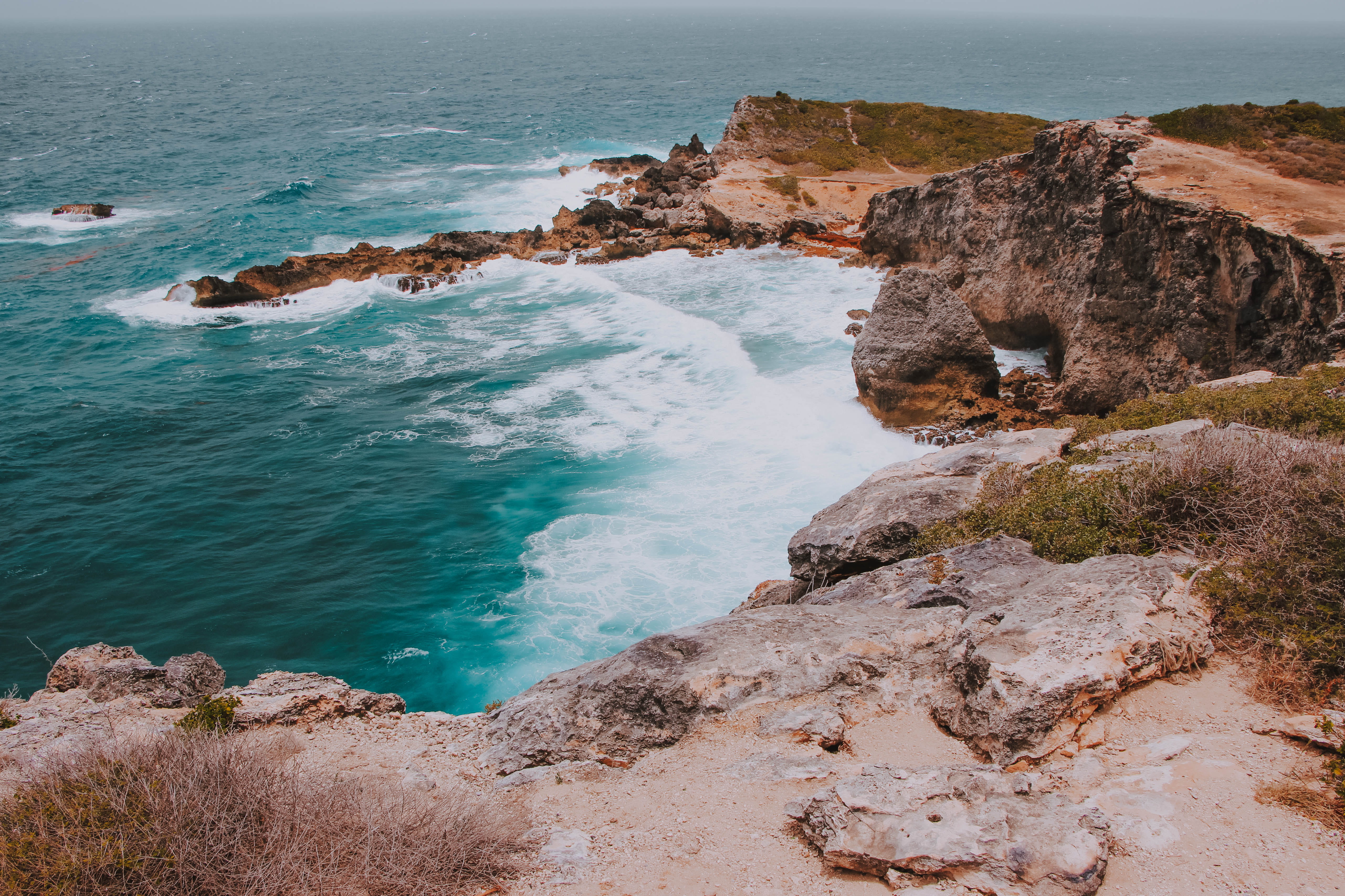 water, cave, coast, formation, rocky coastline, solid, outdoors, paradise, rock - object, shoreline, cliff, motion, tranquility, rock formation, rock, no people, HD Wallpaper