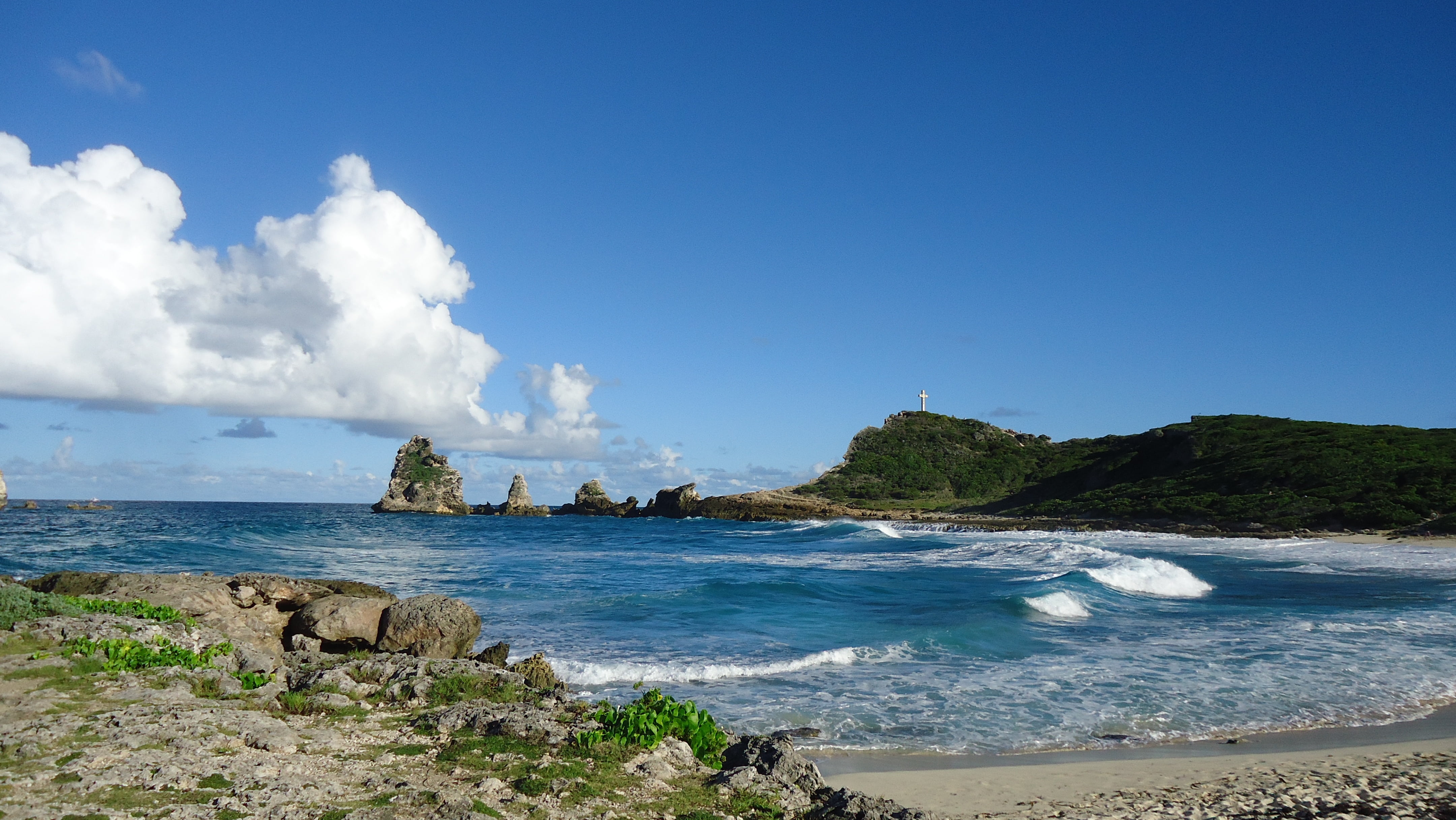 nature, outdoors, sea, day, island, scenics - nature, guadeloupe, water, travel destinations, ocean, blue, formation, body, beauty in nature, rock - object, HD Wallpaper