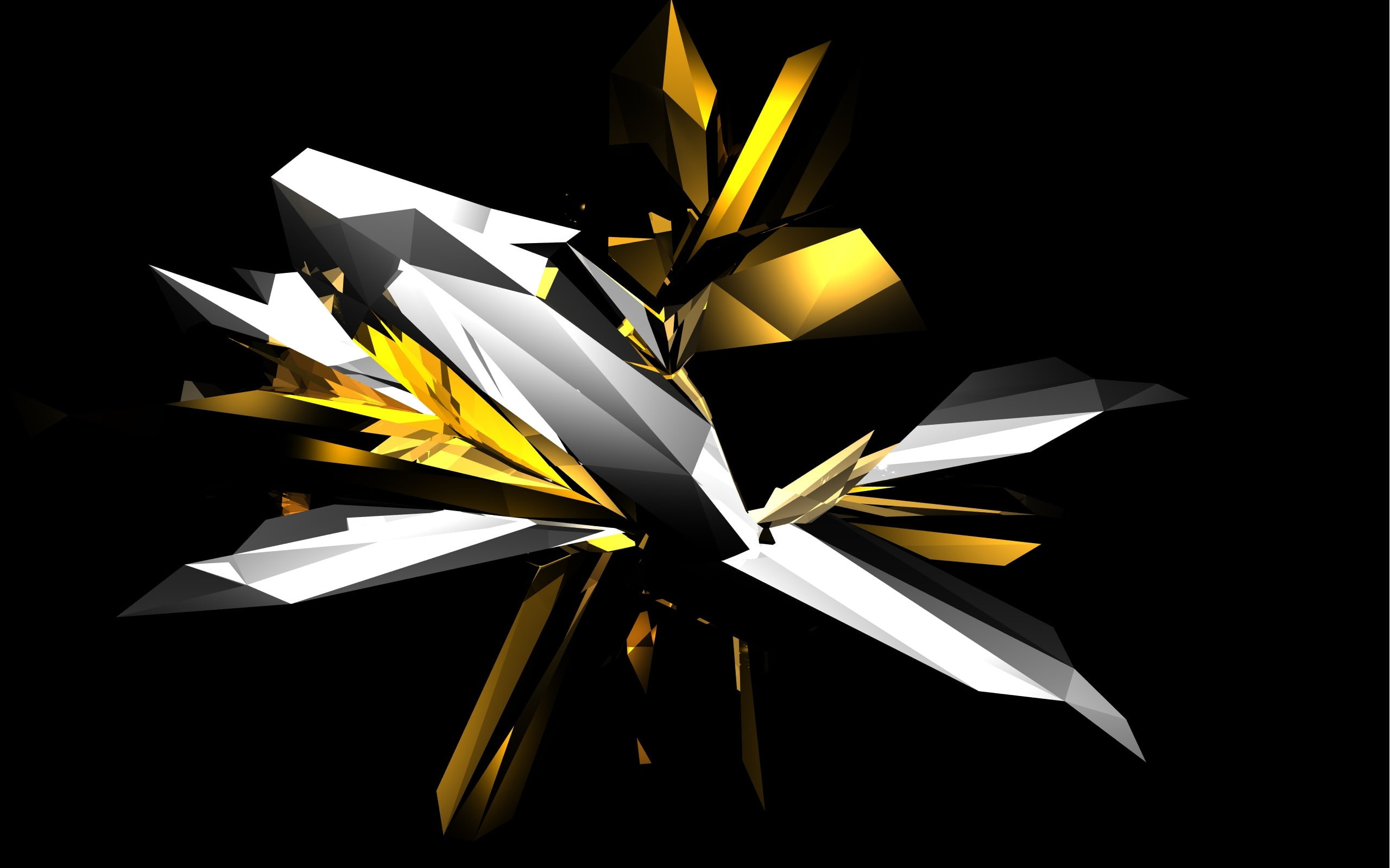 2K, abstract, art, clear, crystal, gold, hd, digital, HD Wallpaper