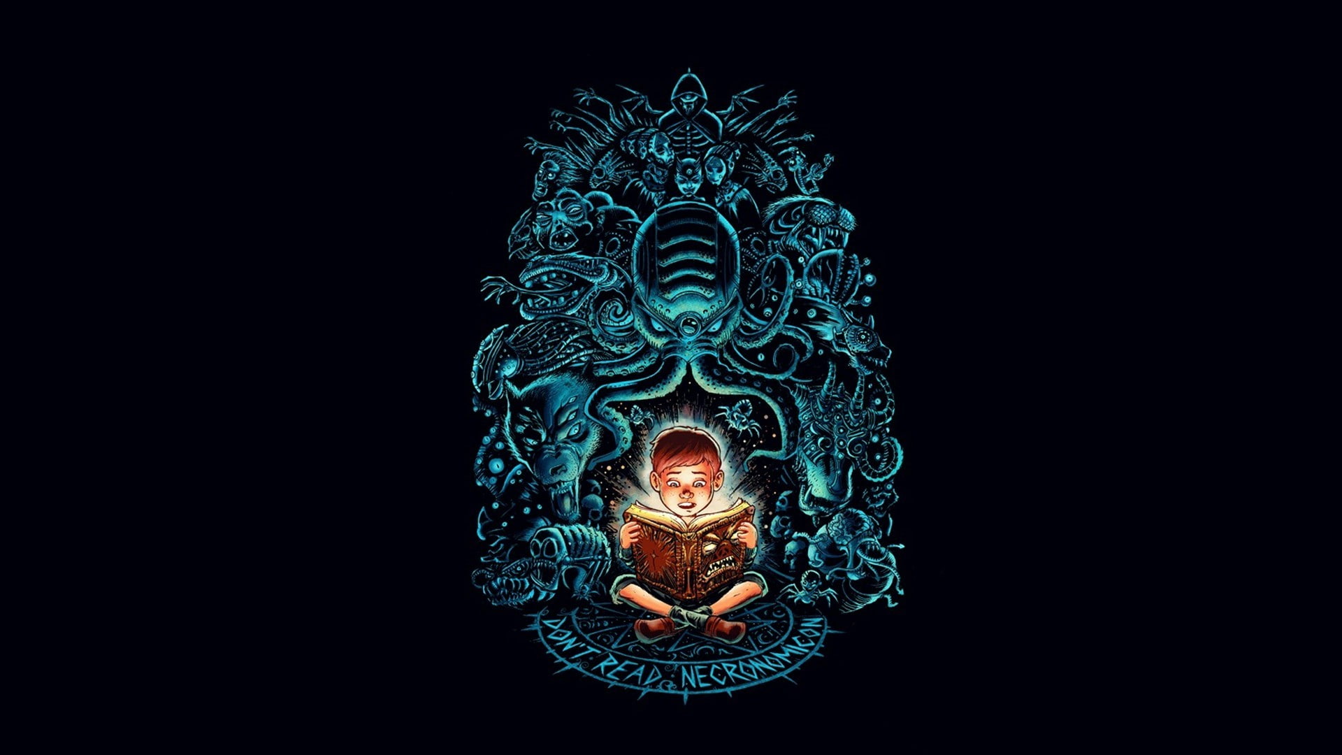 Cartoon, necronomicon, 1080P, Reading, HD Wallpaper