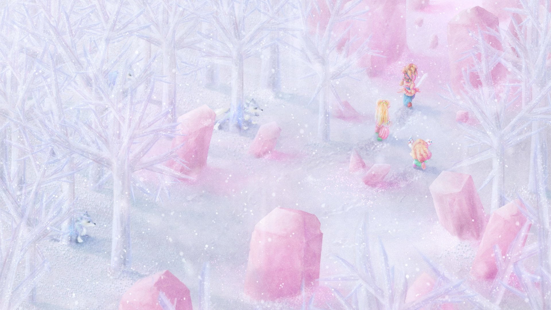 frozen, celebration, day, winter, blizzard, warm clothing, snow, 1080P, plant, human body part, women, cold temperature, tree, people, ice, Secret Of Mana, HD Wallpaper