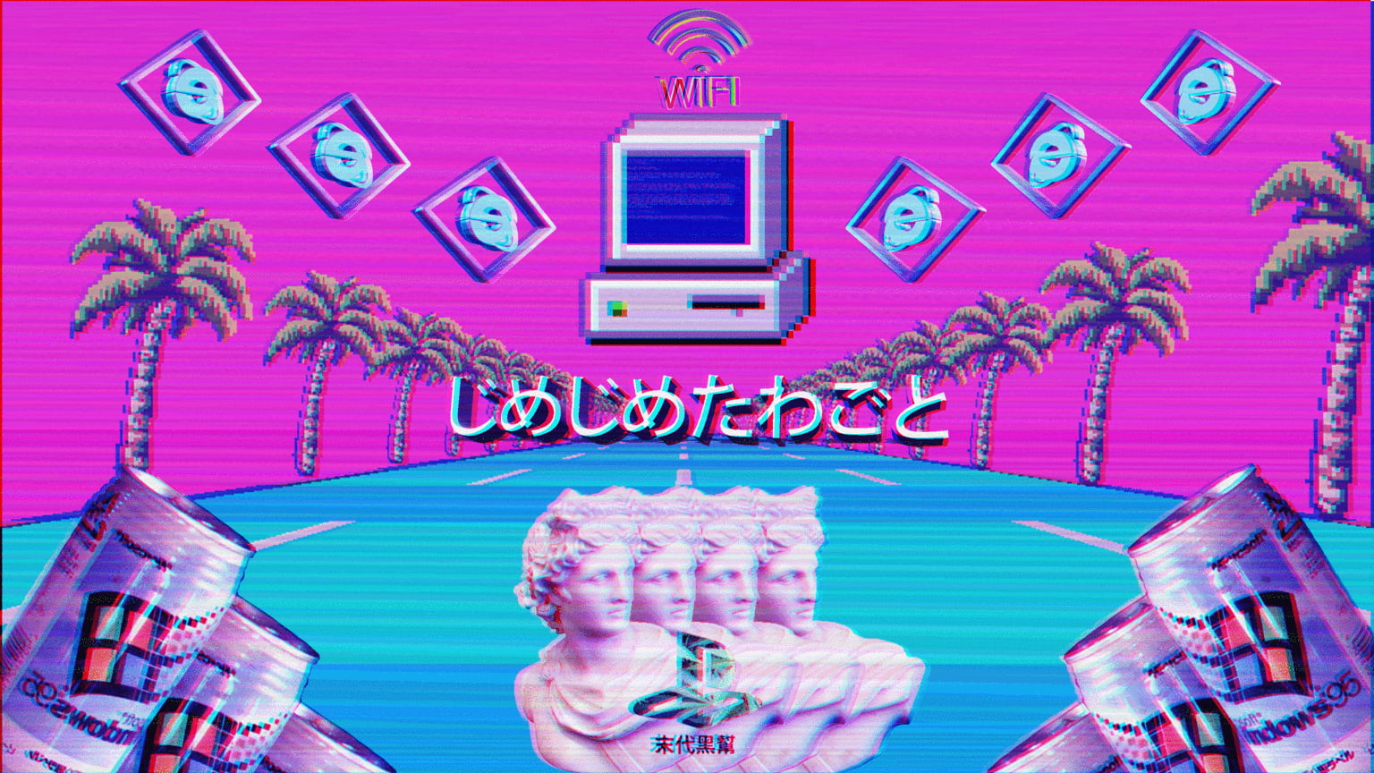 Retrowave, 720P, vaporwave, HD Wallpaper
