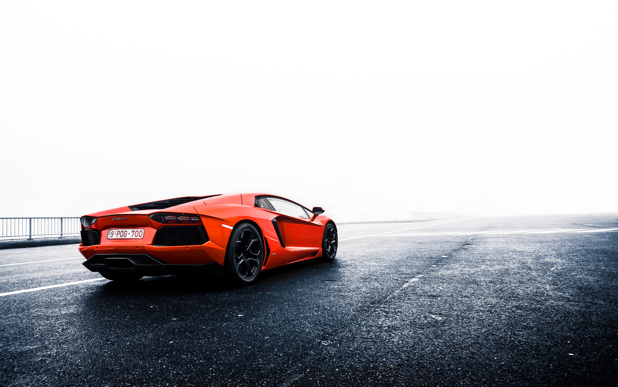 orange, 1080P, rear, LP700-4, Lamborghini, LB834, Aventador, HD Wallpaper