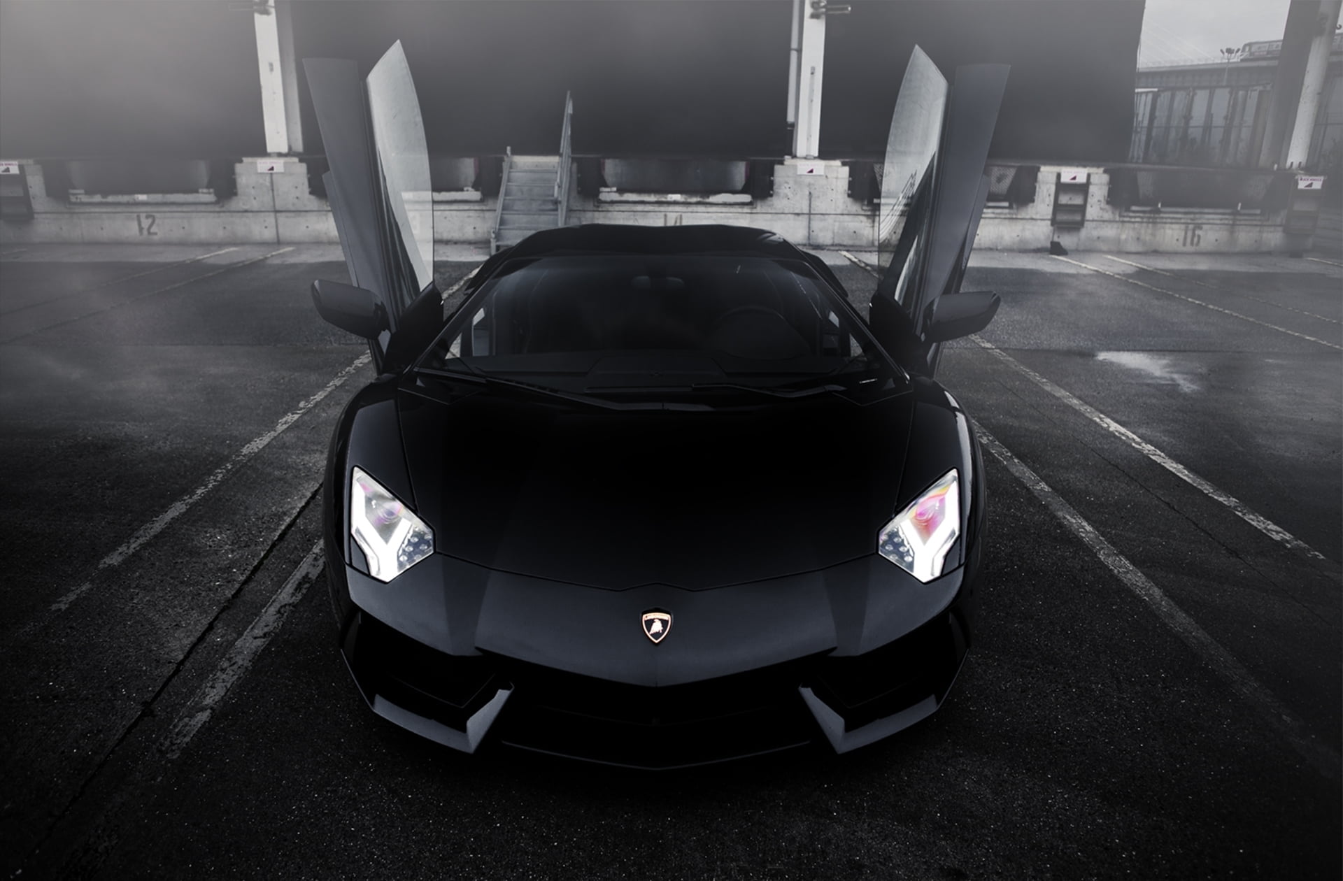 travel, mode of transportation, transportation, day, parking, 1080P, no people, road, car, before, parking garage, wheel, fog, motor vehicle, Lambo doors, HD Wallpaper
