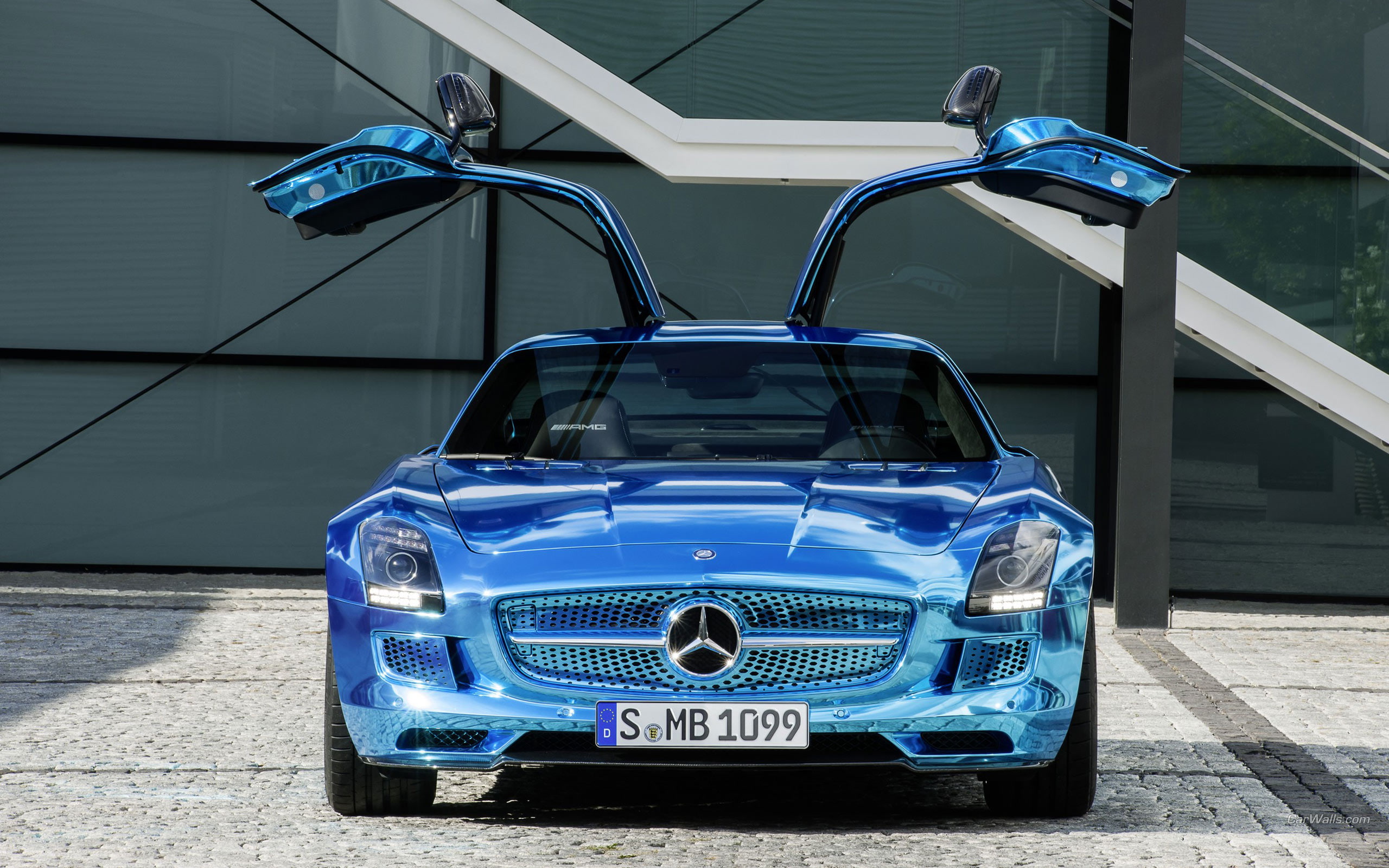 benz, sls, cars, convertible, amg, 2K, gullwing, blue, hd, door, mercedes, HD Wallpaper