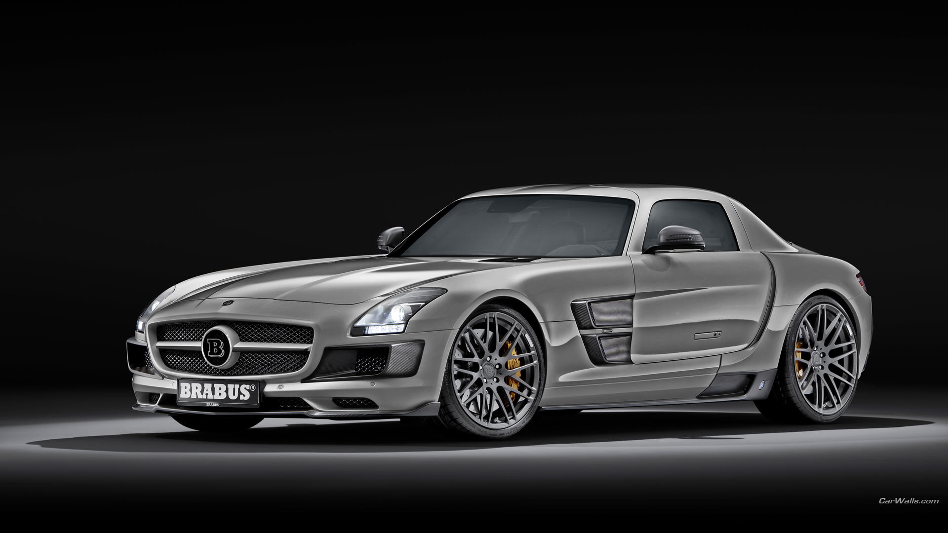 mercedes, gullwing, 1080P, hd, brabus, amg, cars, sls, silver, HD Wallpaper
