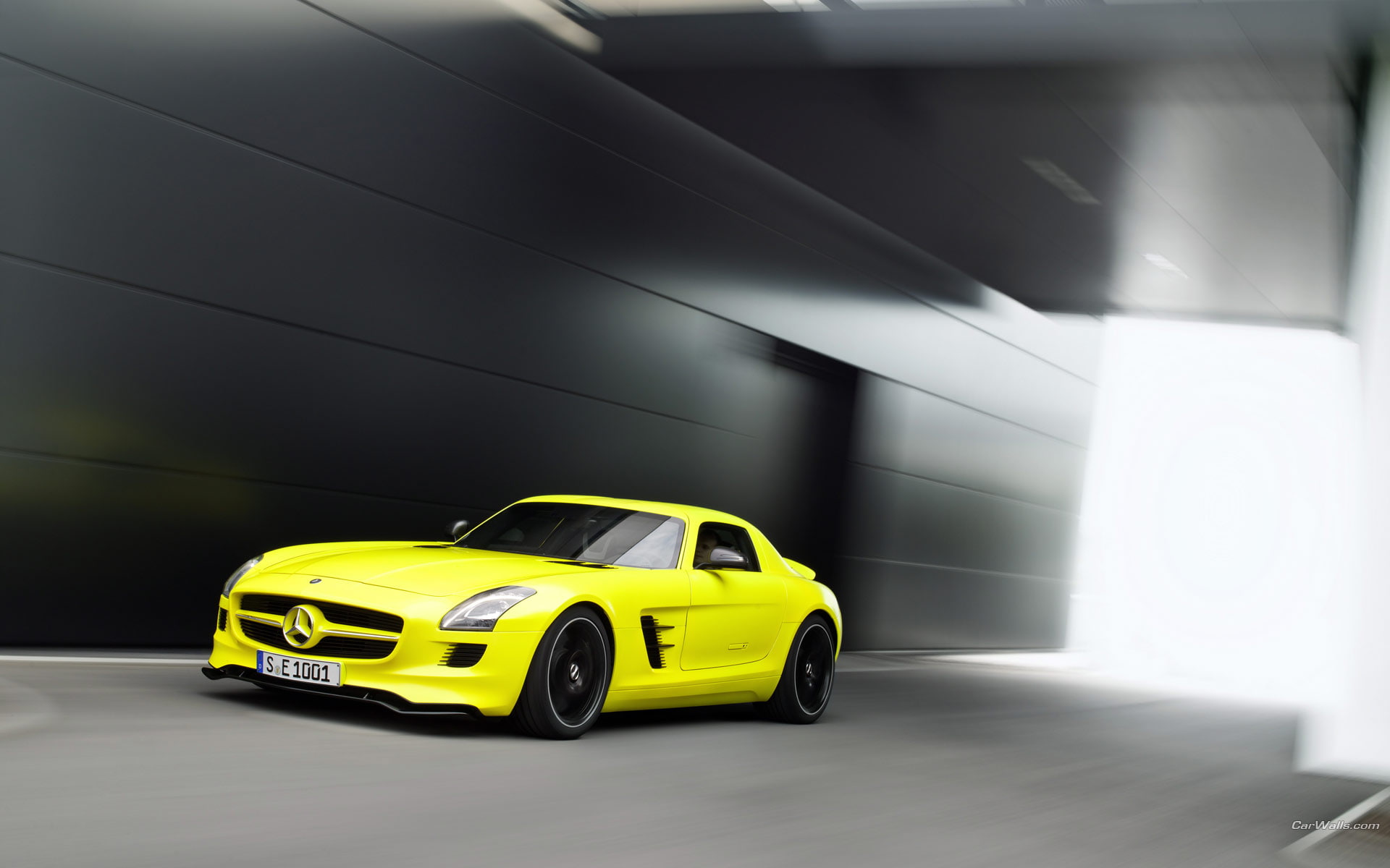 sls, cars, gullwing, amg, 1080P, mercedes, hd, sports, yellow, car, benz, HD Wallpaper