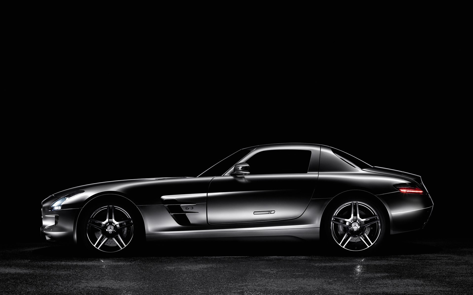 amg, sls, mercedes, black, 1080P, cars, gullwing, hd, HD Wallpaper
