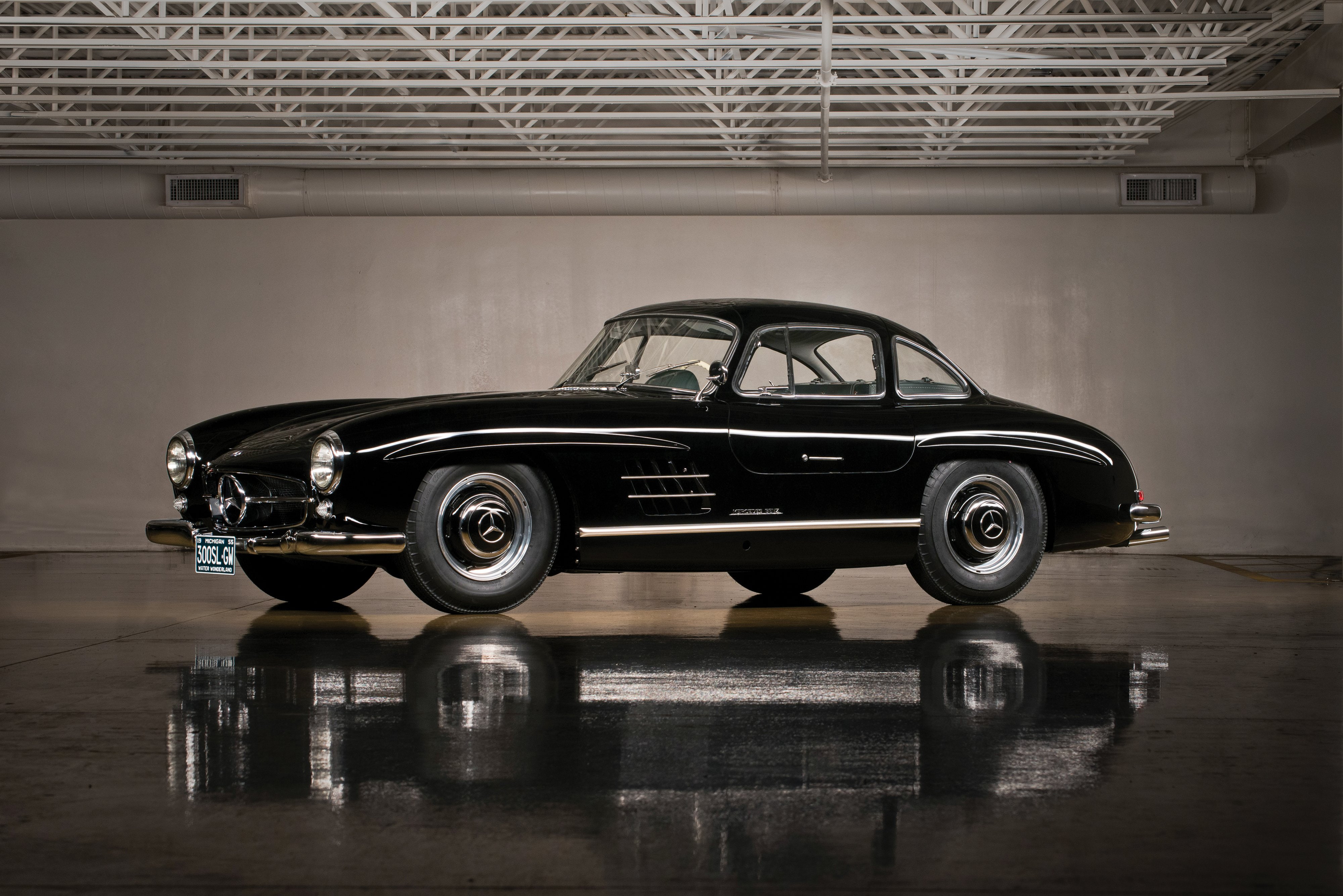 1958, classic, 300, benz, cars, mercedes, 4K, (w198), black, HD Wallpaper