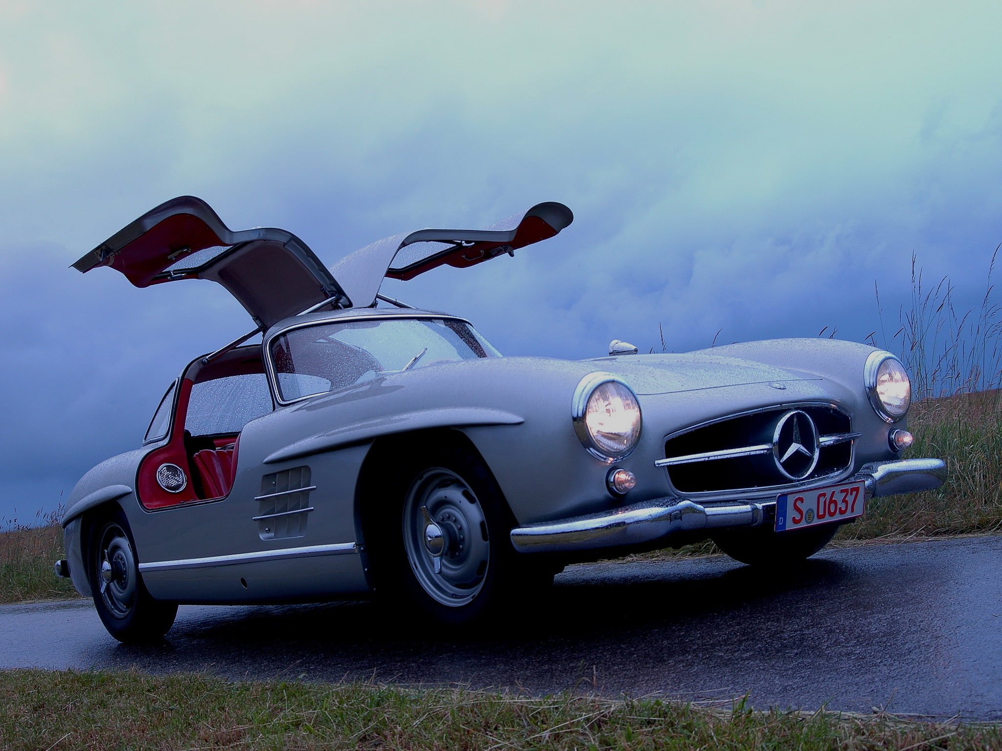 1080P, benz, supercar, gullwing, supercars, 1954, 300, tetro, mercedes, 300 sl, w198, HD Wallpaper