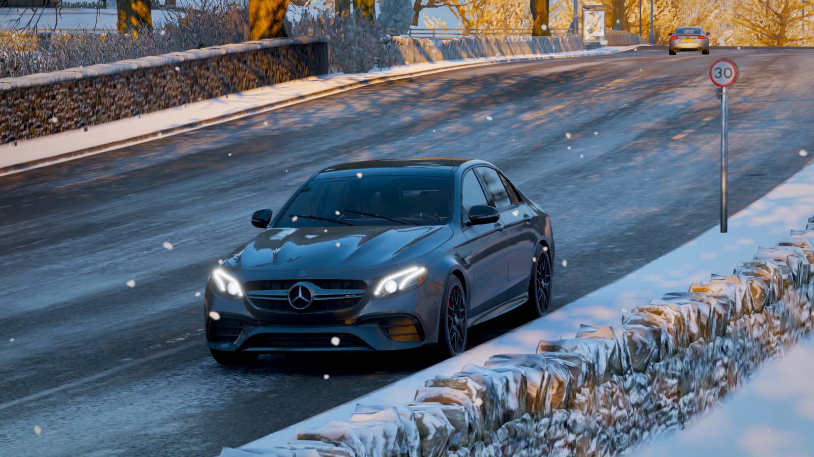 720P, snow, Mercedes e63s, Forza Horizon 4, HD Wallpaper