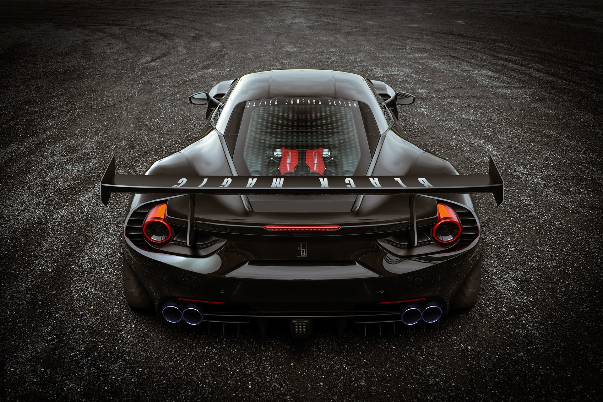 car, black cars, vehicle, Ferrari 488 GTB, Ferrari, supercars, 1080P, HD Wallpaper