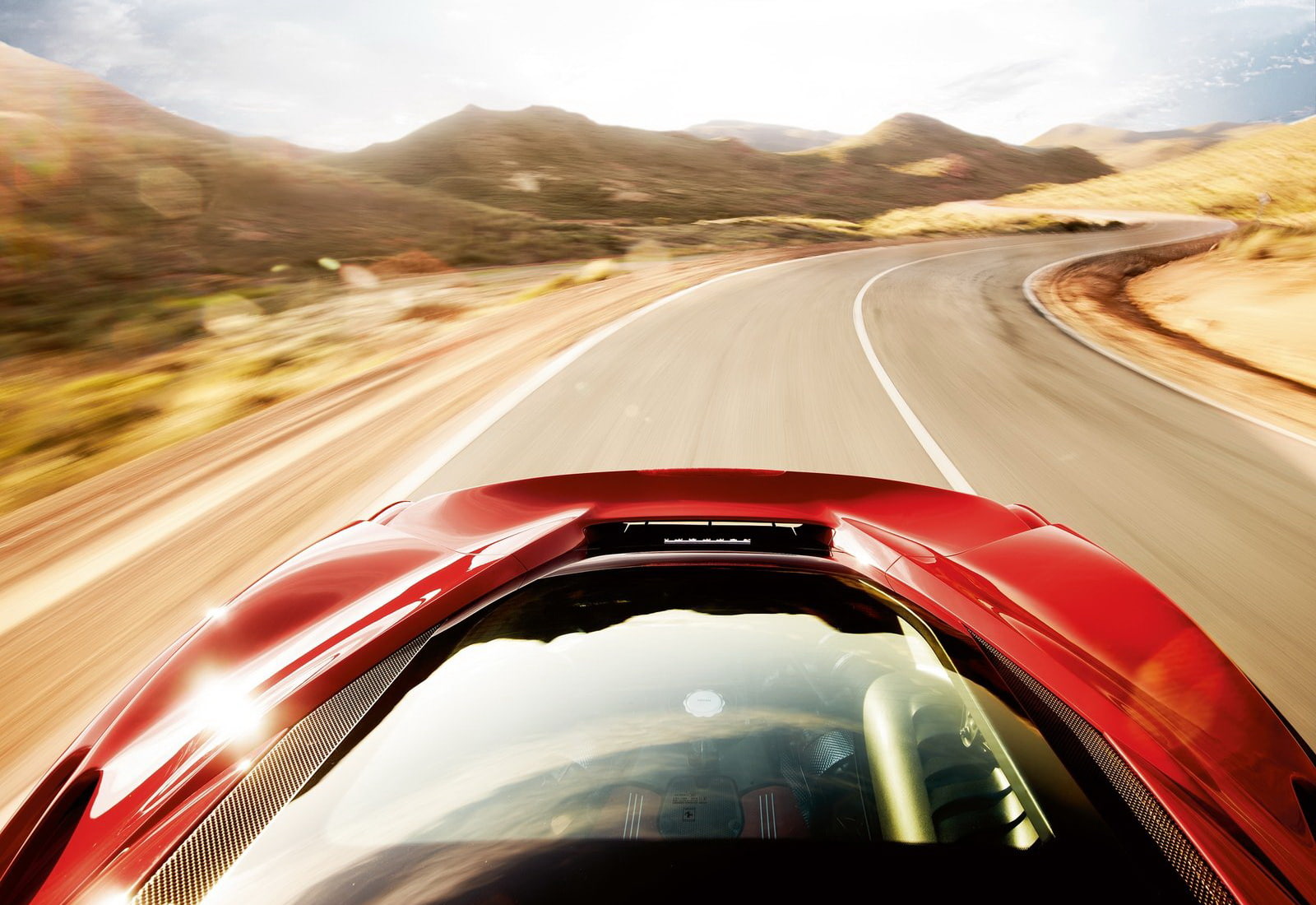car, no people, (2016), road, speed, ferrari, street, nature, motor vehicle, city, sky, long exposure, transportation, motion, multiple lane highway, mountain, HD Wallpaper