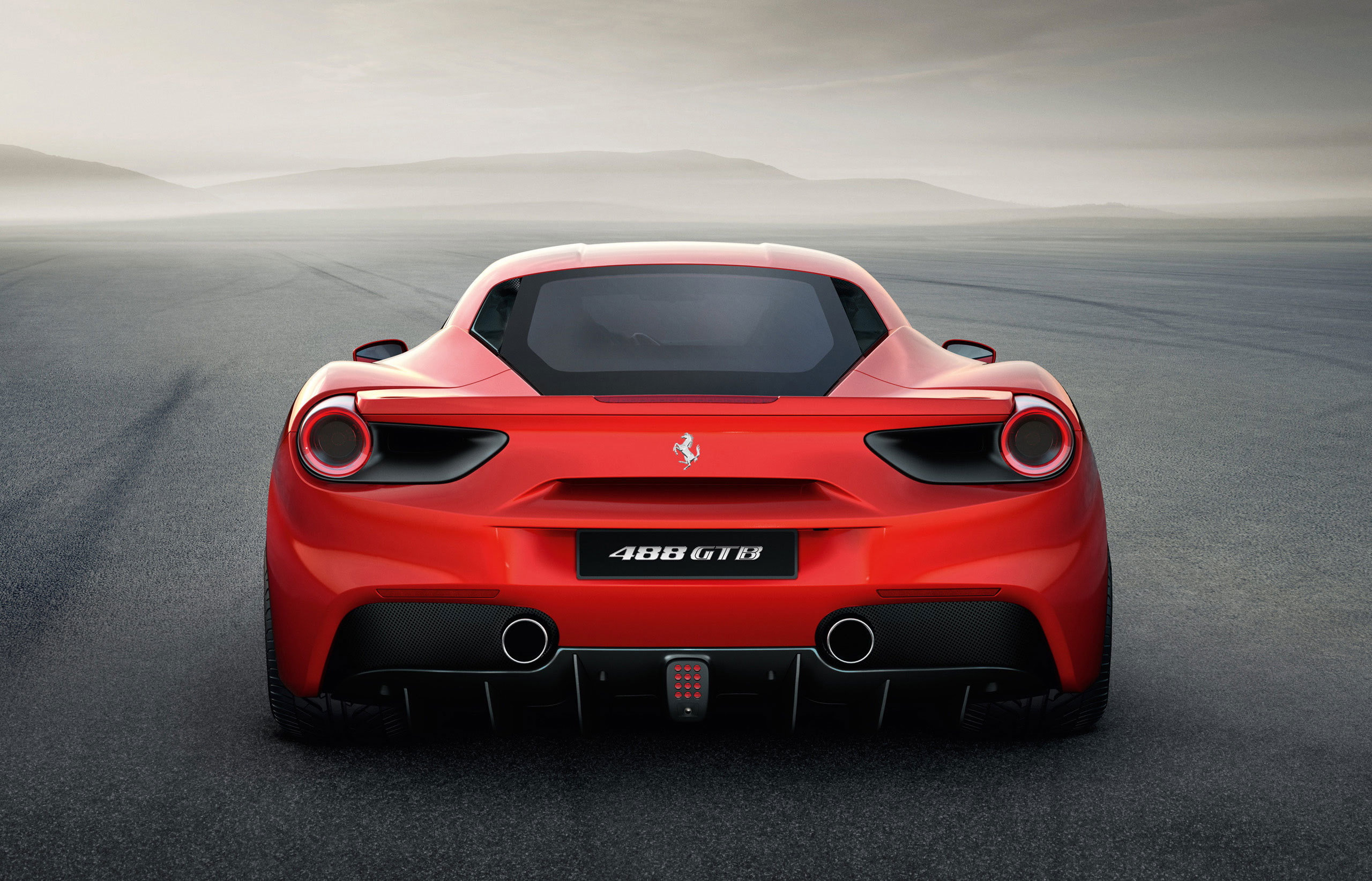 Ferrari, Red, car, 488, Back, GTB, 2K, HD Wallpaper